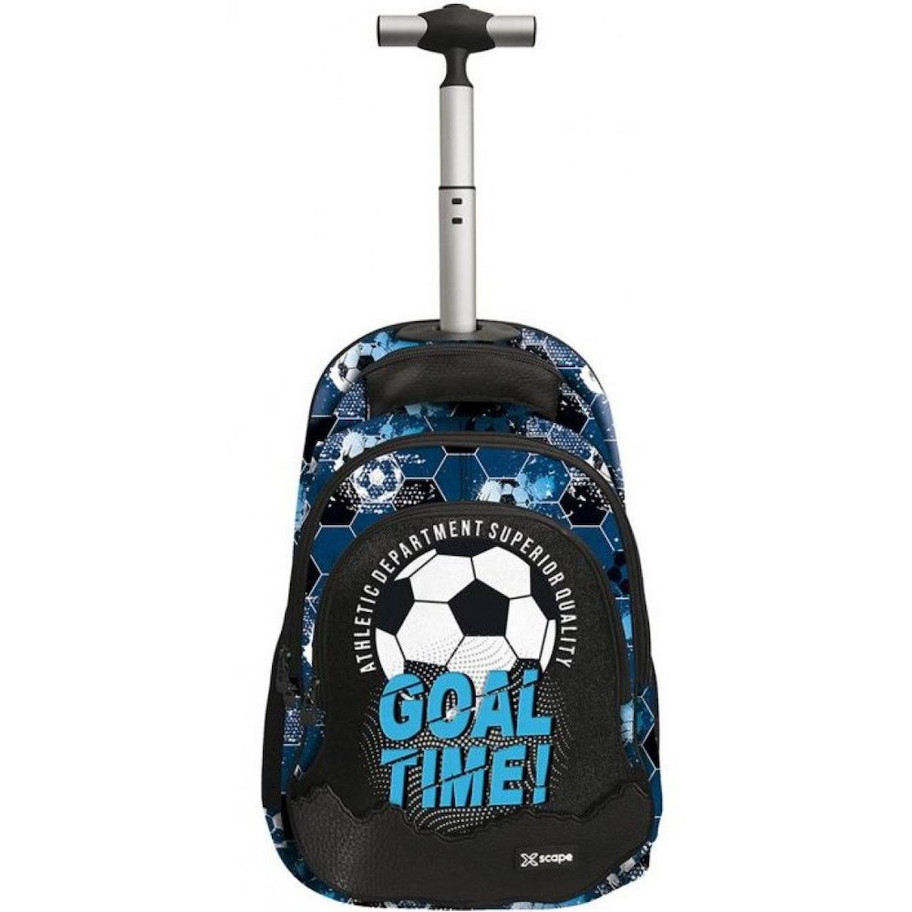 Sac À Roulettes Cmp Motif Football Goal Time 2 Compartiments Bleu / Noir / Blanc