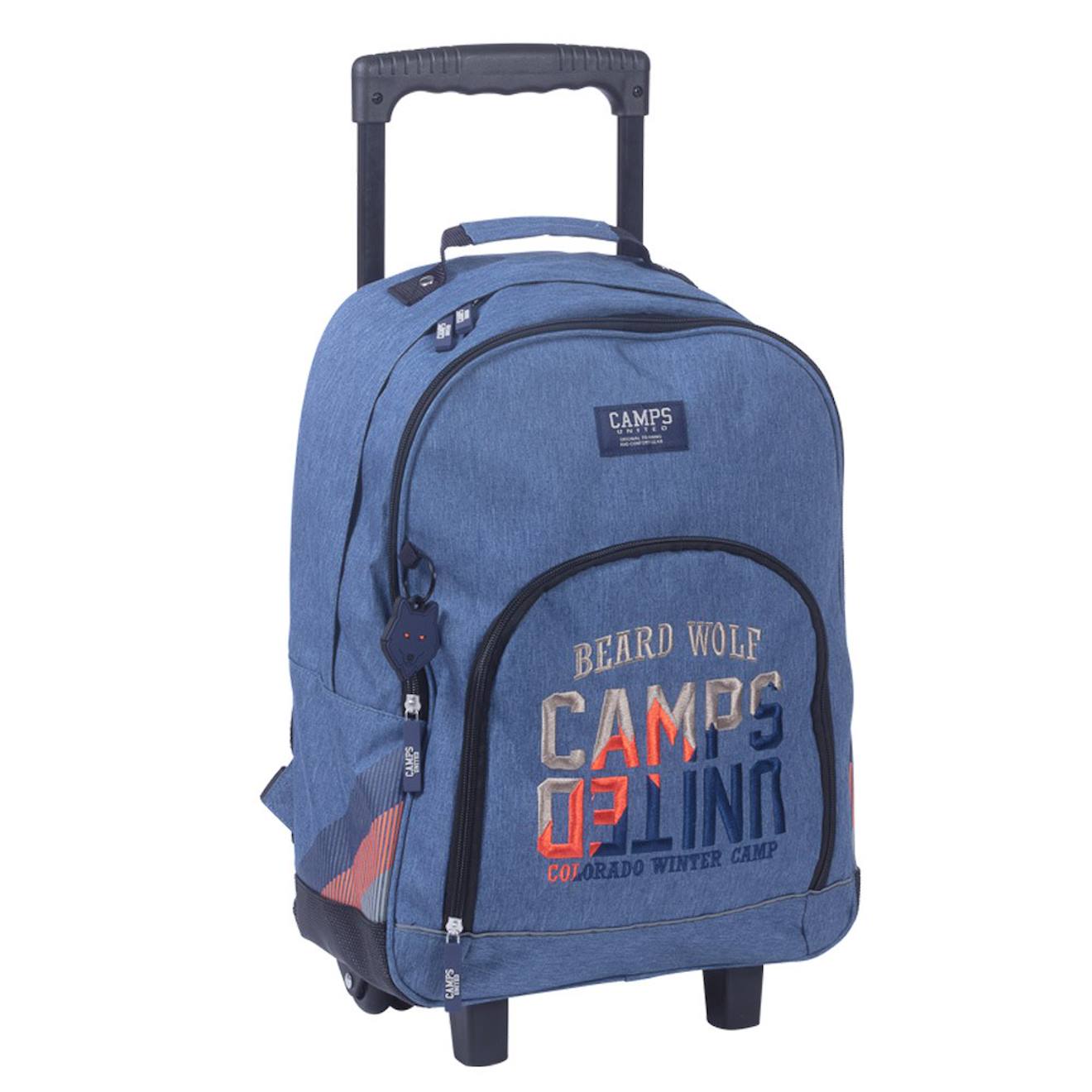 Sac À Roulettes Toile Camps Boy Beard Wolf 43 Cm Bleu Jean