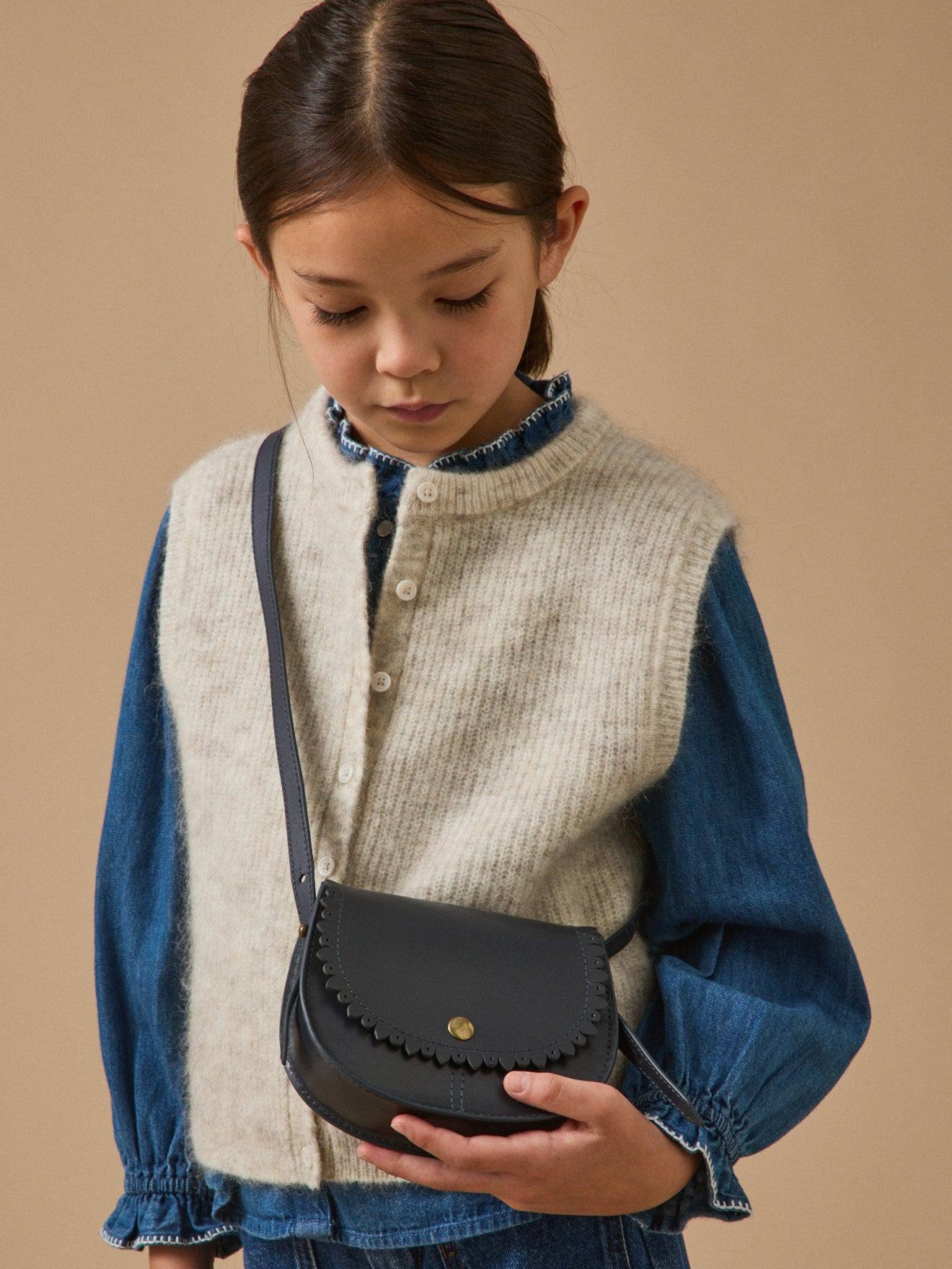 Sac Écureuil En Cuir Fille Marine