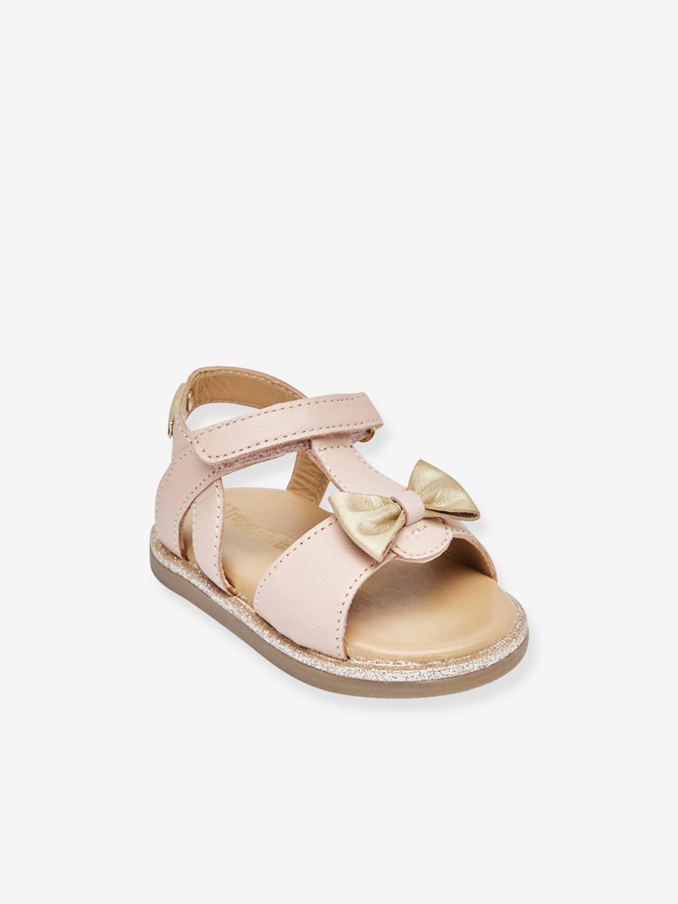 Sandales cuir bébé à scratchs Izorro PAR M. BELARBI rose