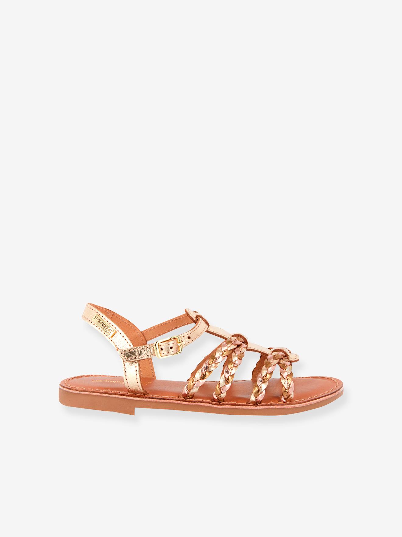 Sandales cuir fille Baia PAR M. BELARBI or/multi