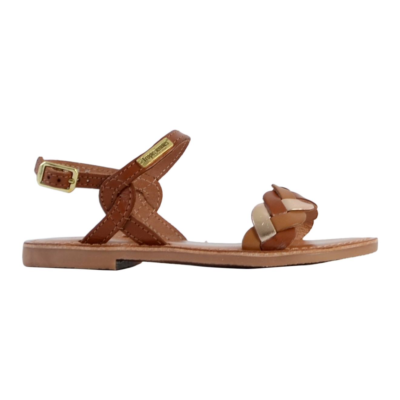 Sandales En Cuir À Brides Tan Multi