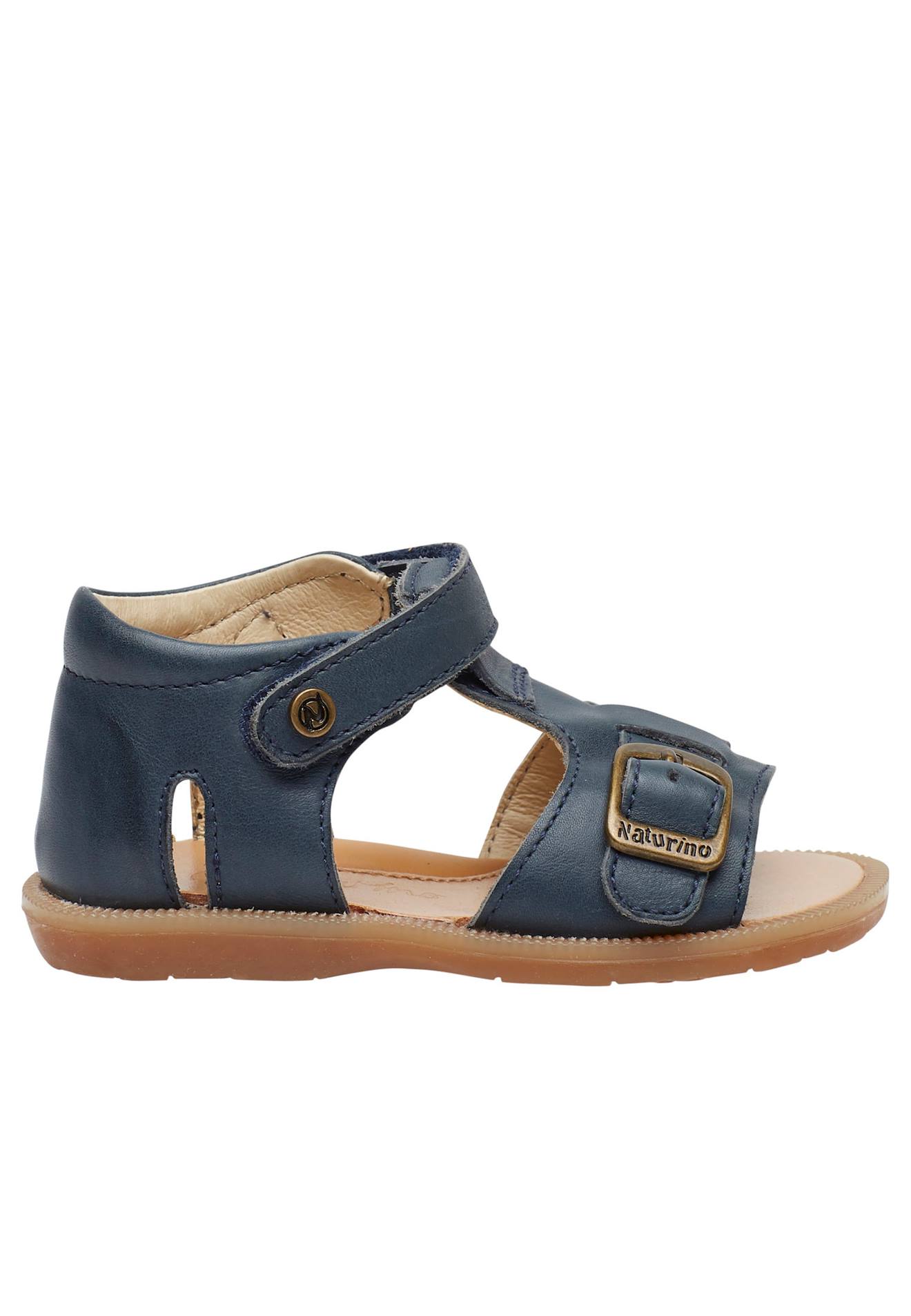 Sandales En Cuir À Scratch Quarzo Marine-