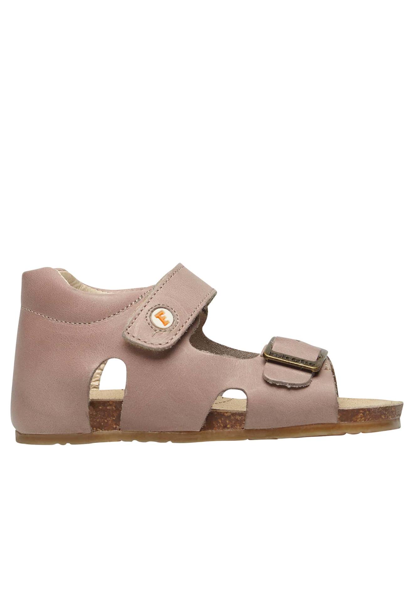 Sandales En Cuir Avec Boucle Et Scratch Bea Beige-