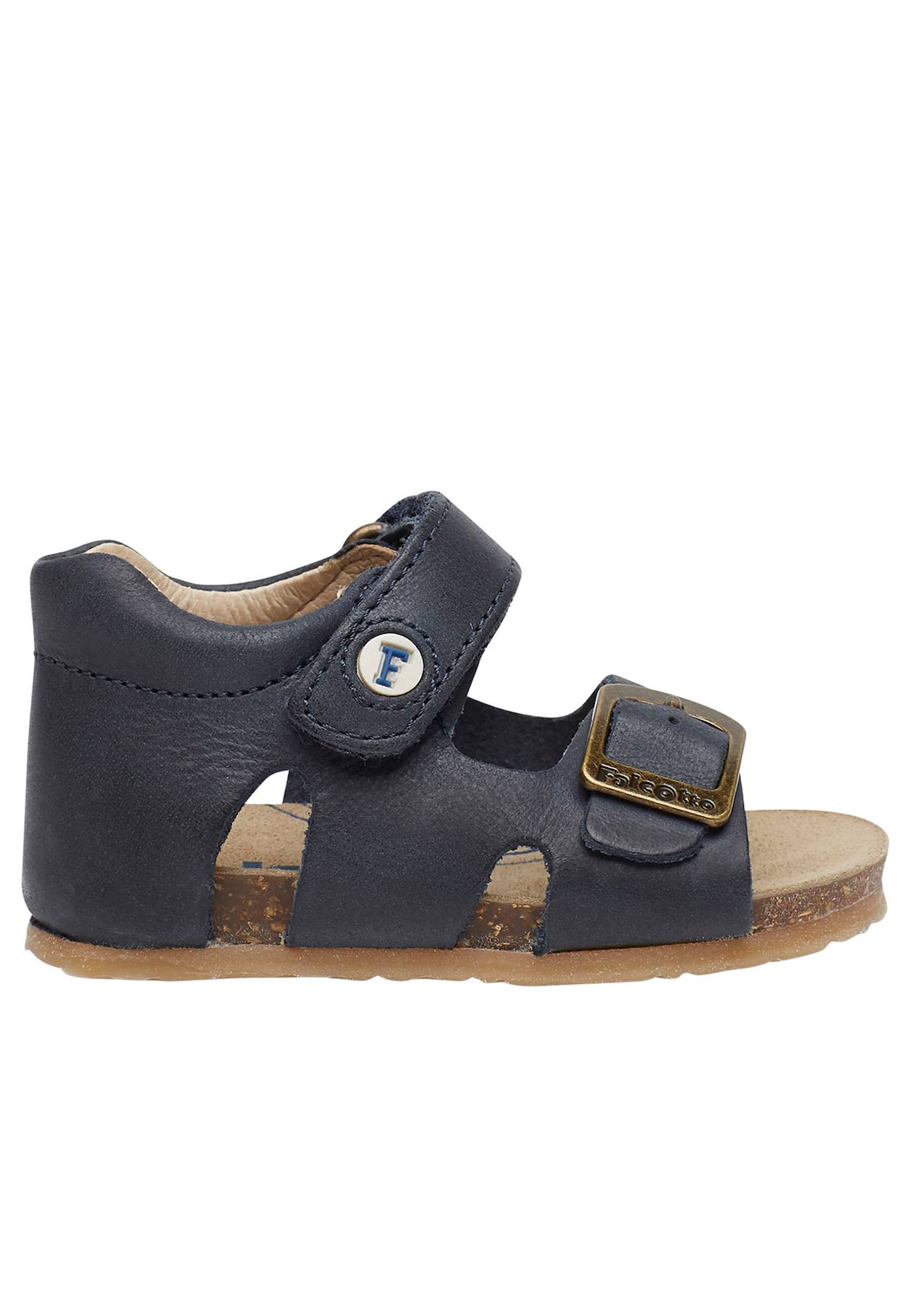 Sandales En Cuir Avec Boucle Et Scratch Bea Marine-