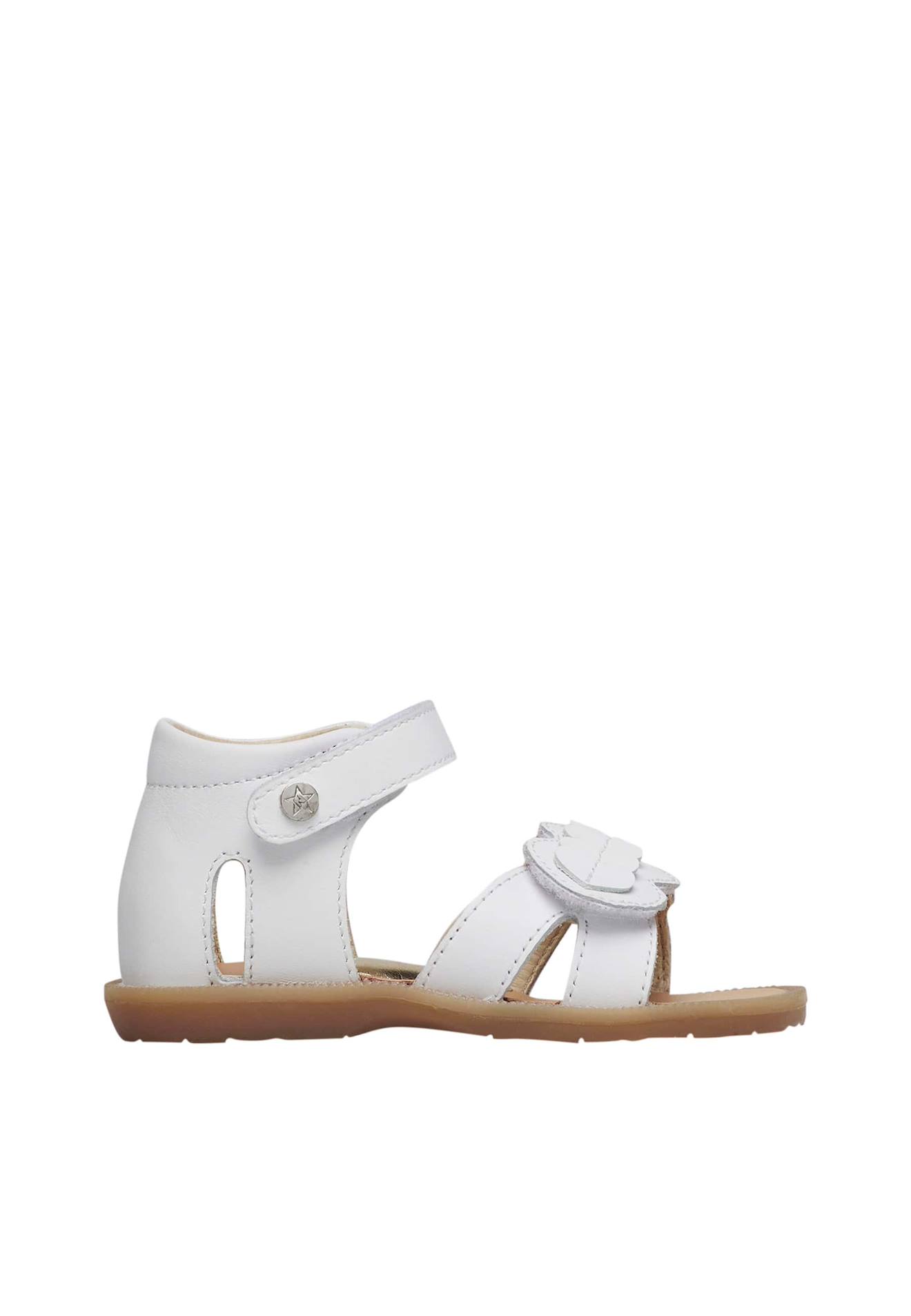 Sandales En Cuir Avec Coeur Appliqués Firun Blanc-
