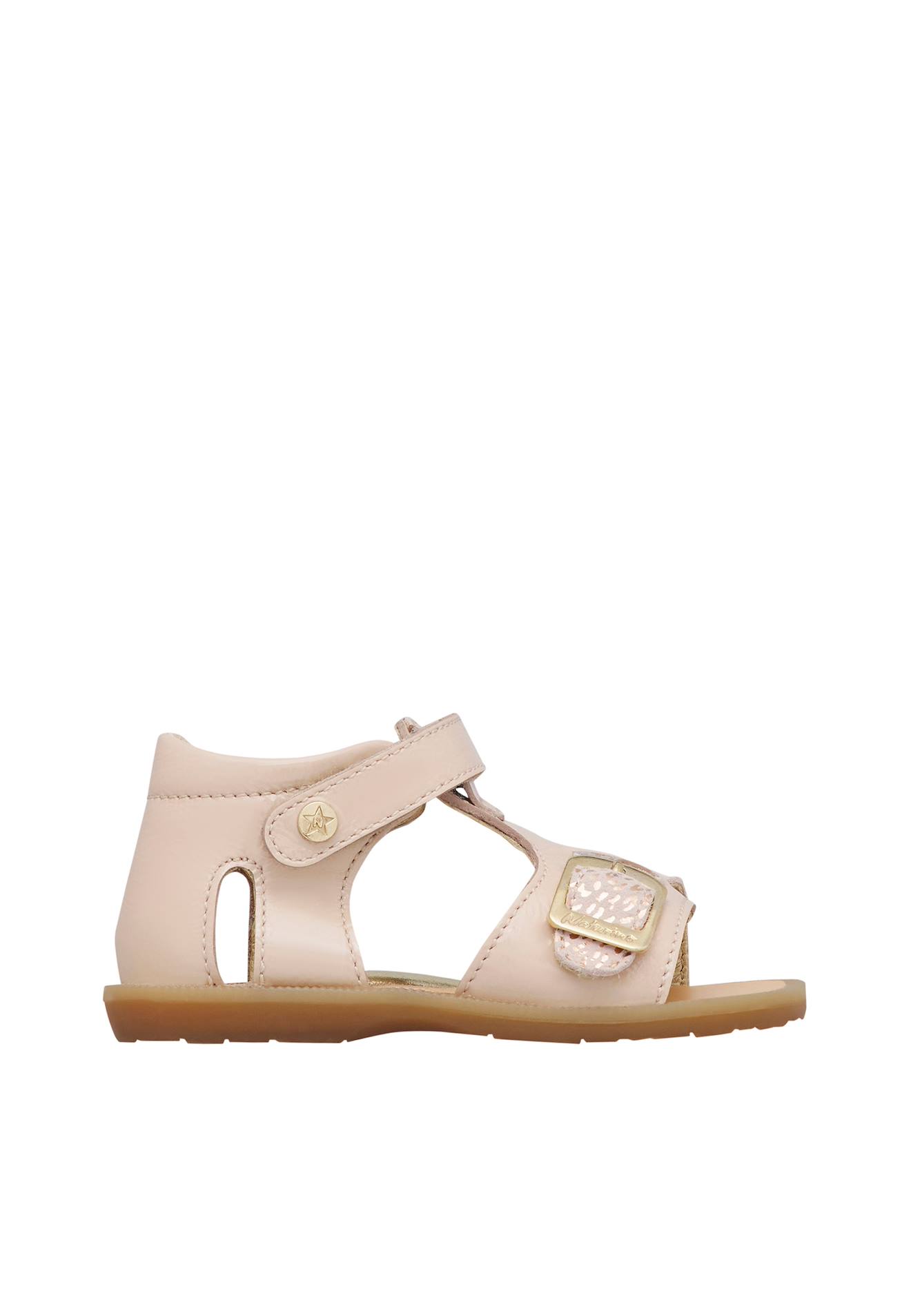 Sandales En Cuir Et En Daim Quarzo Rose Poudré-