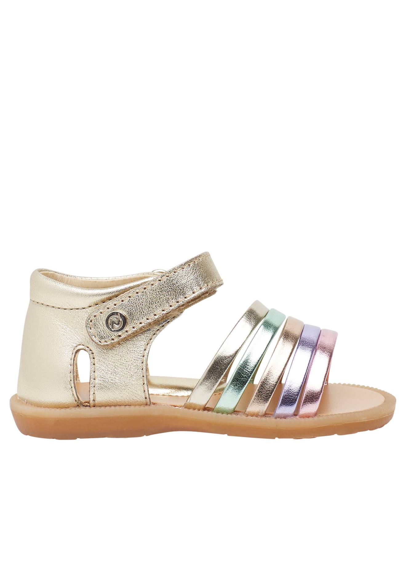 Sandales En Cuir Rubino Rose-platine-