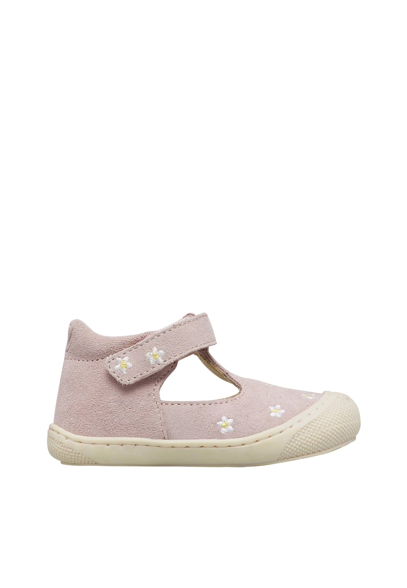 Sandales En Daim Indis Embr Rose Poudré-