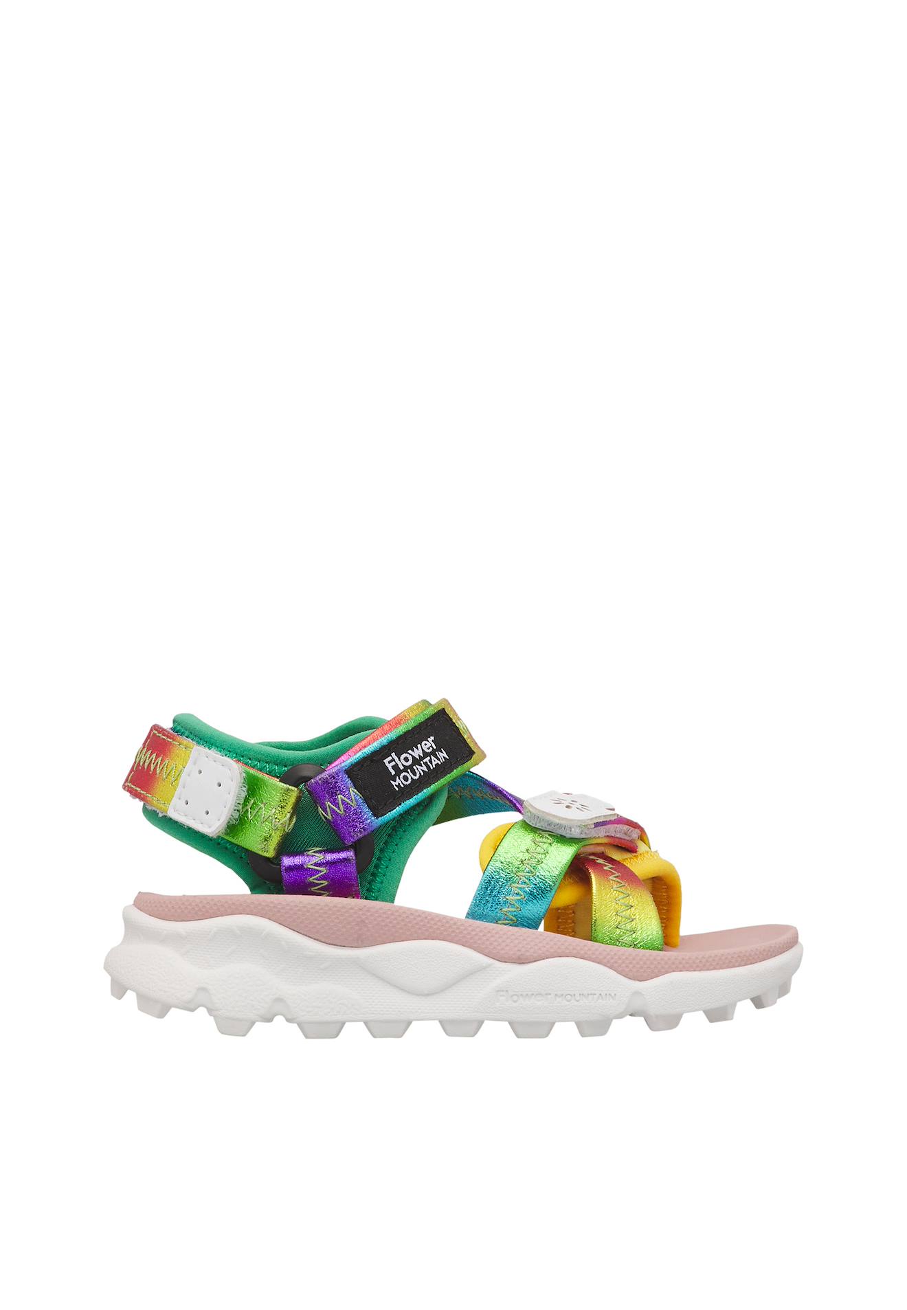 Sandales En Simili Cuir Et Tissu Nazca 2 Junior. Jaune-vert