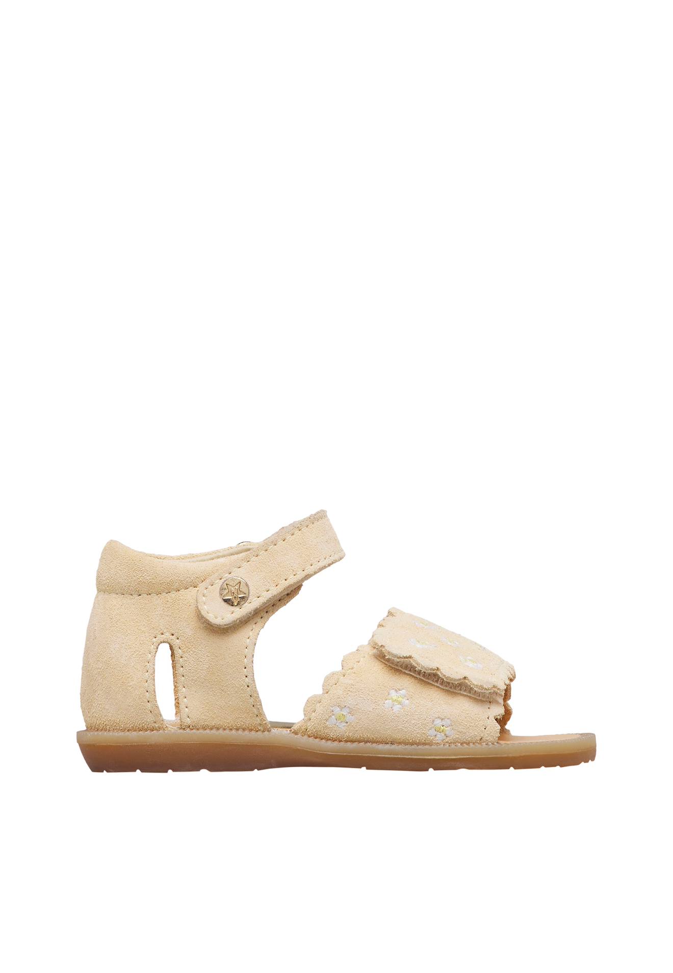 Sandales En Suède Avec Imprimé Marguerites Maya Embr Beige-