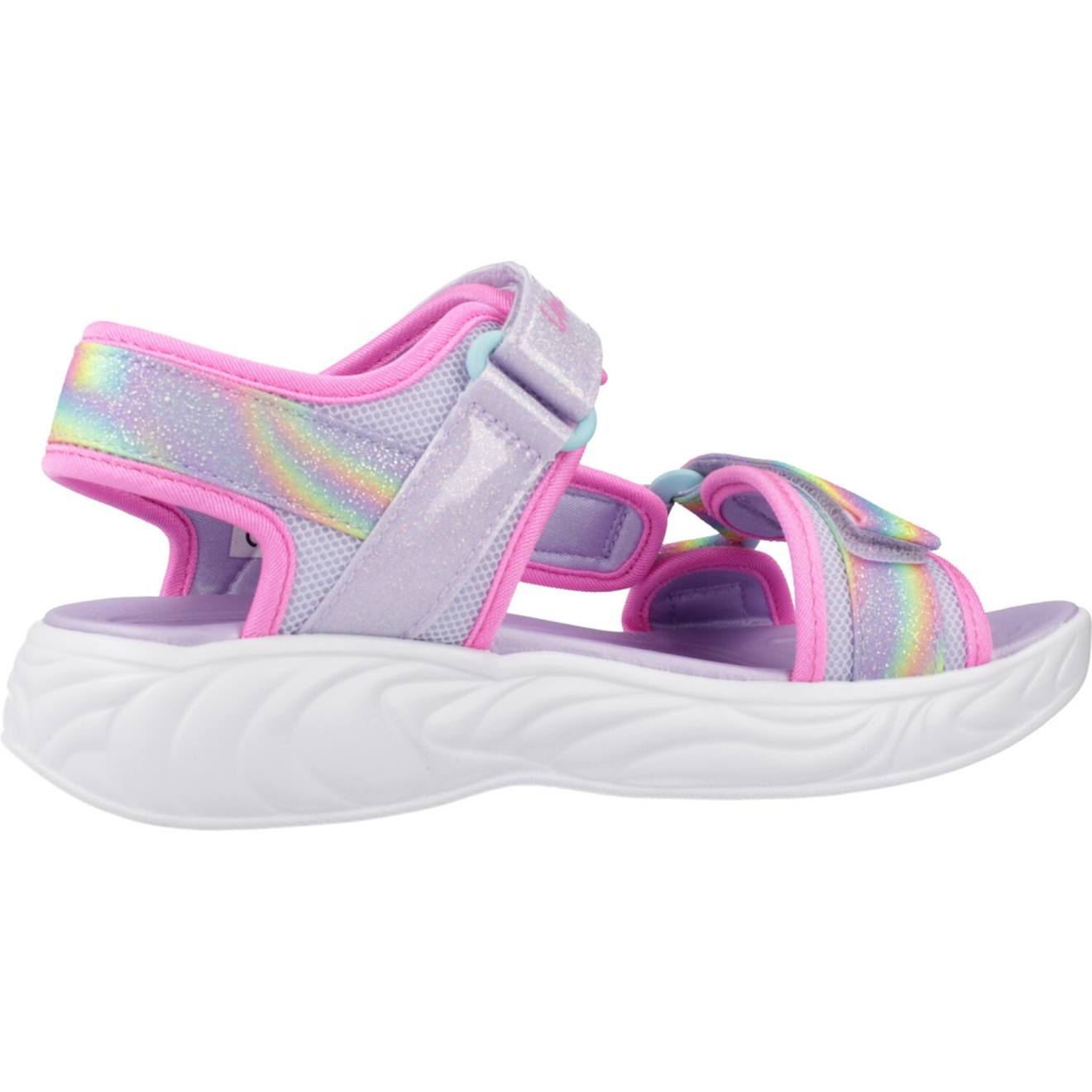 Sandales Enfant Fille En Textile Confortable Bleu Et Violet