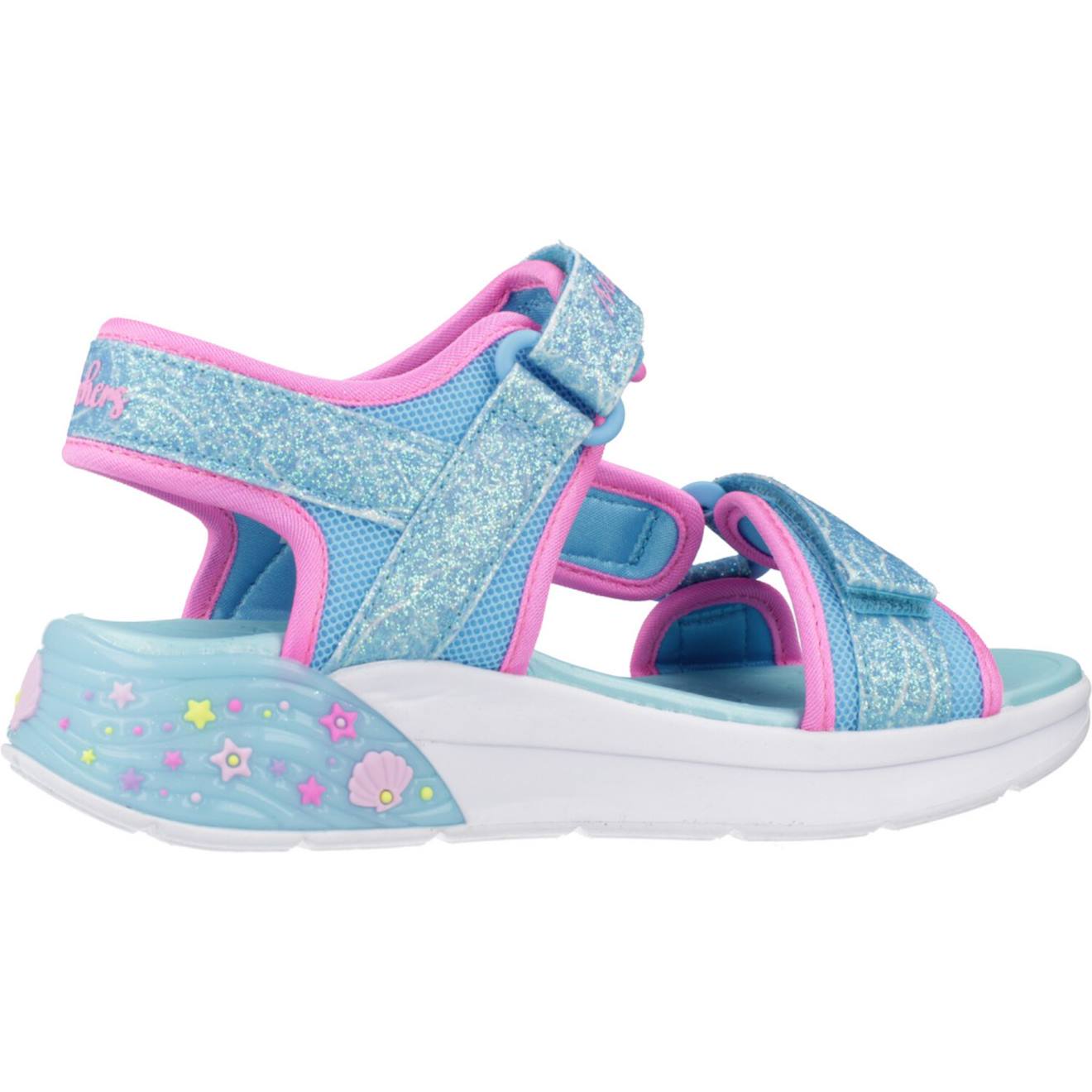 Sandales Enfant Fille En Textile Légère Confortable Bleu