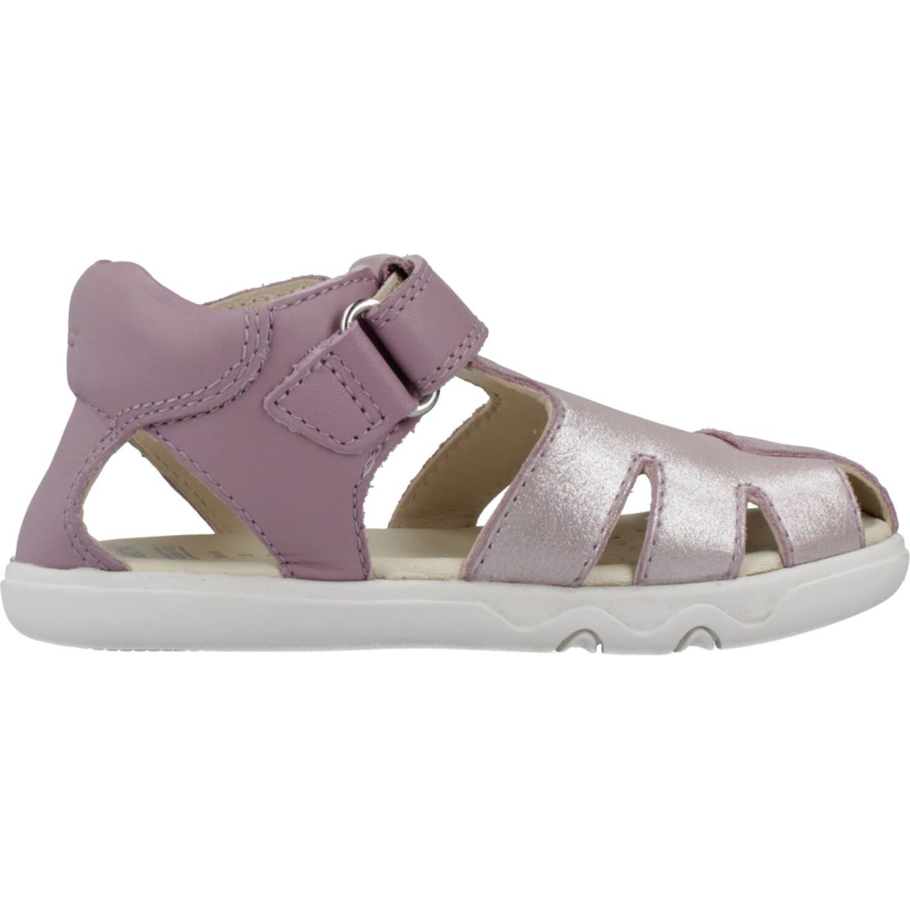 Sandales Fille Cuir À Brides Maintien Ajusté Violet