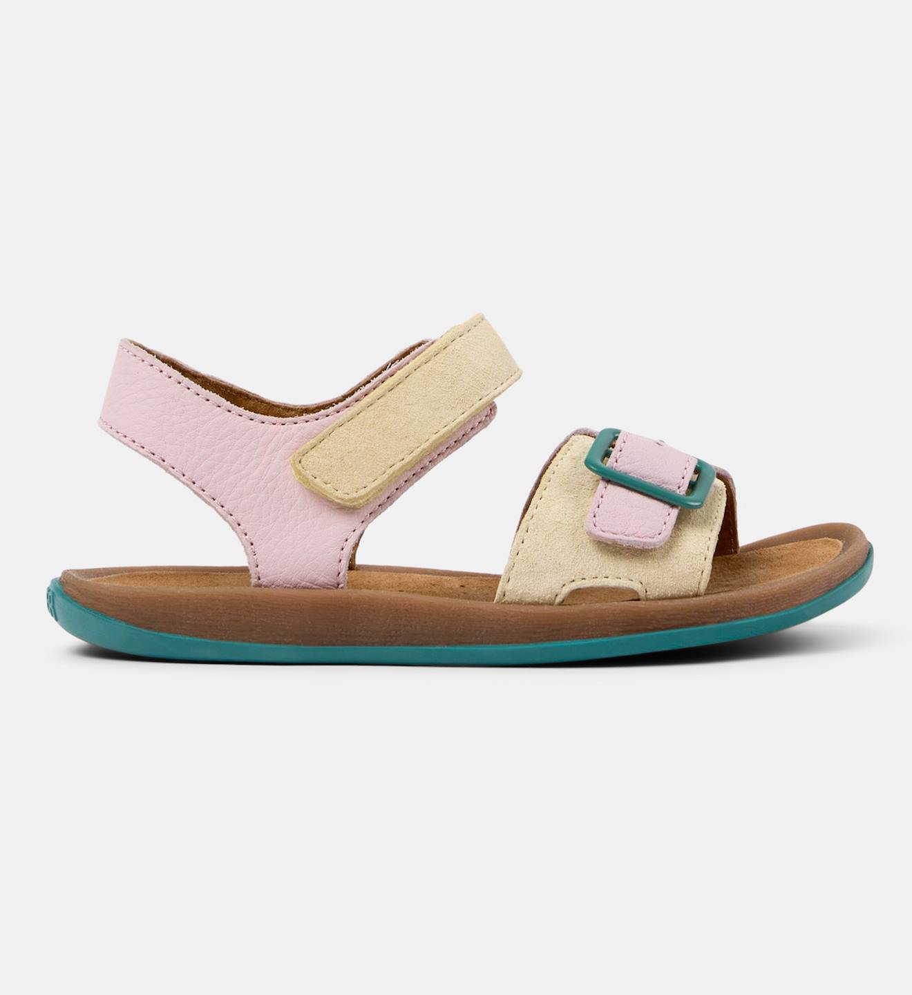Sandales Fille Cuir Bicho Kids Twins Jaune Rose