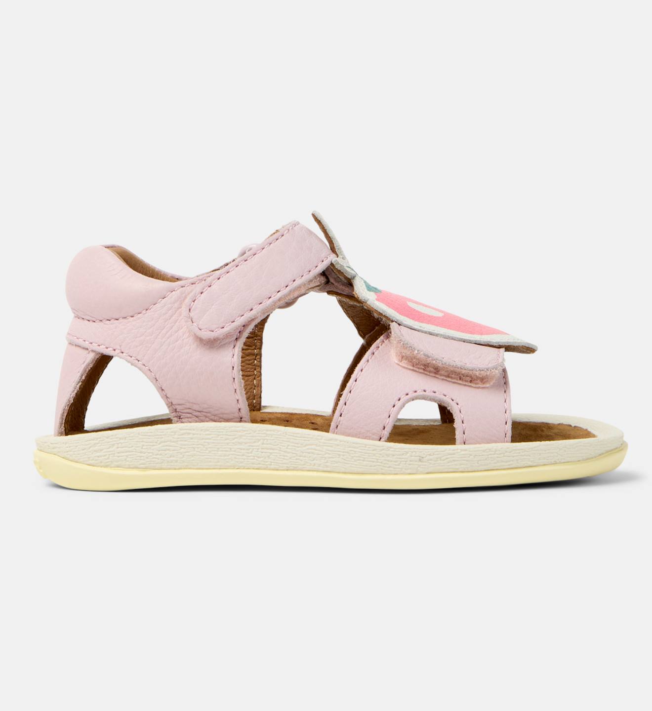 Sandales Fille Cuir Bicho Kids Twins Rose Jaune