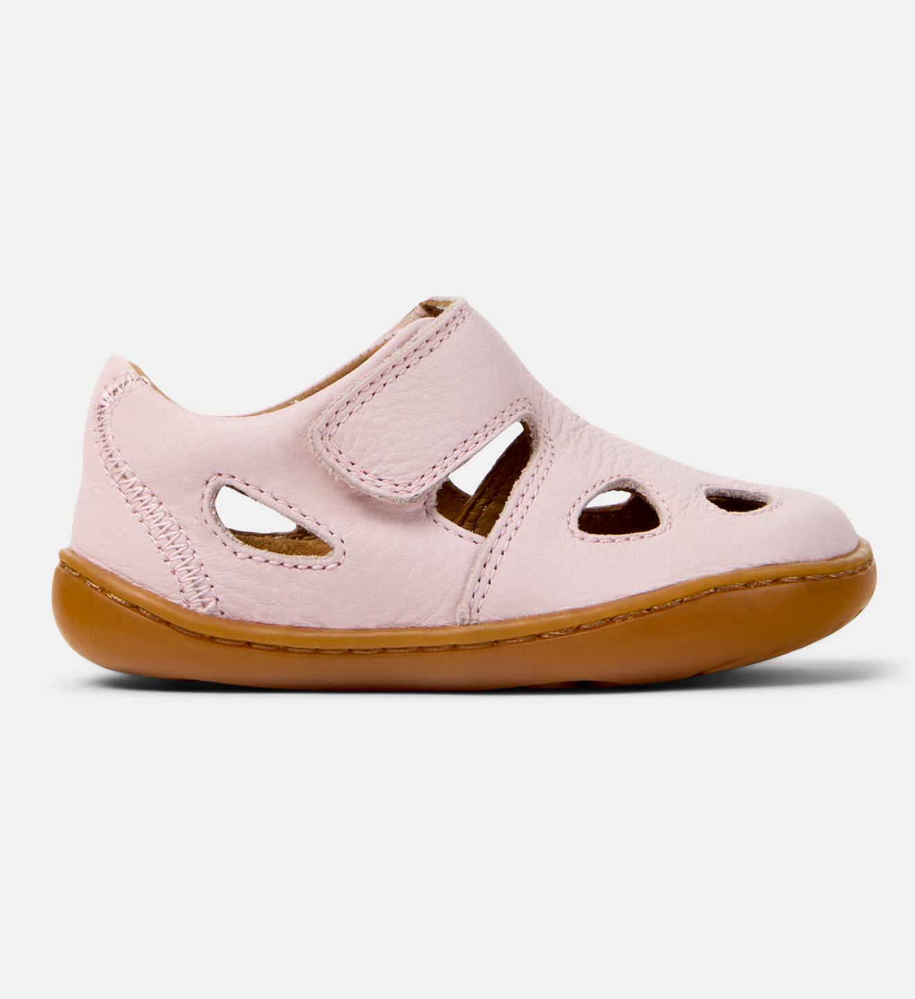 Sandales Fille Cuir Peu Cami Rose Pastel