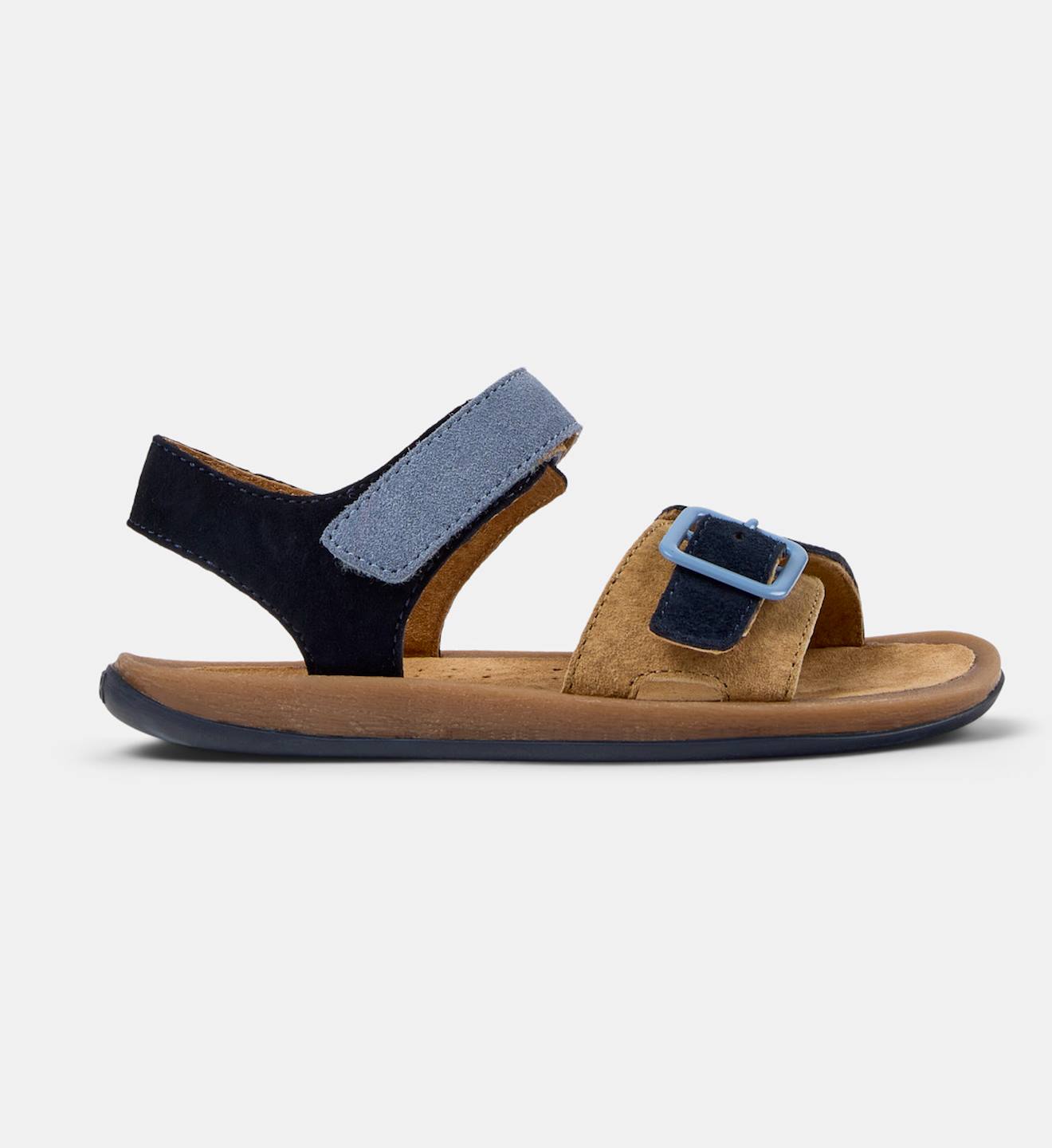 Sandales Garçon Cuir Bicho Kids Twins Bleu Marron