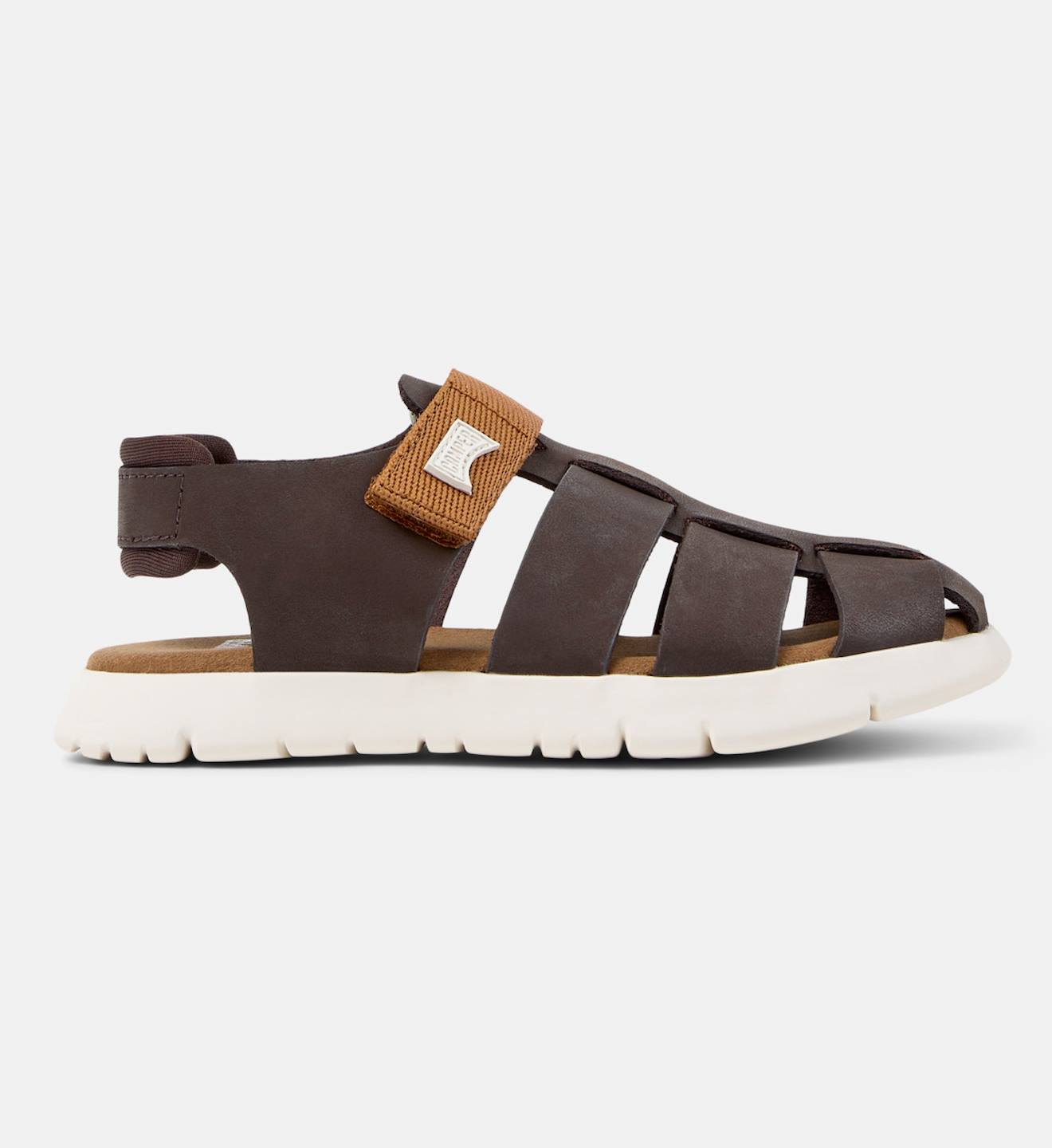 Sandales Garçon Cuir Oruga Marron Moyen