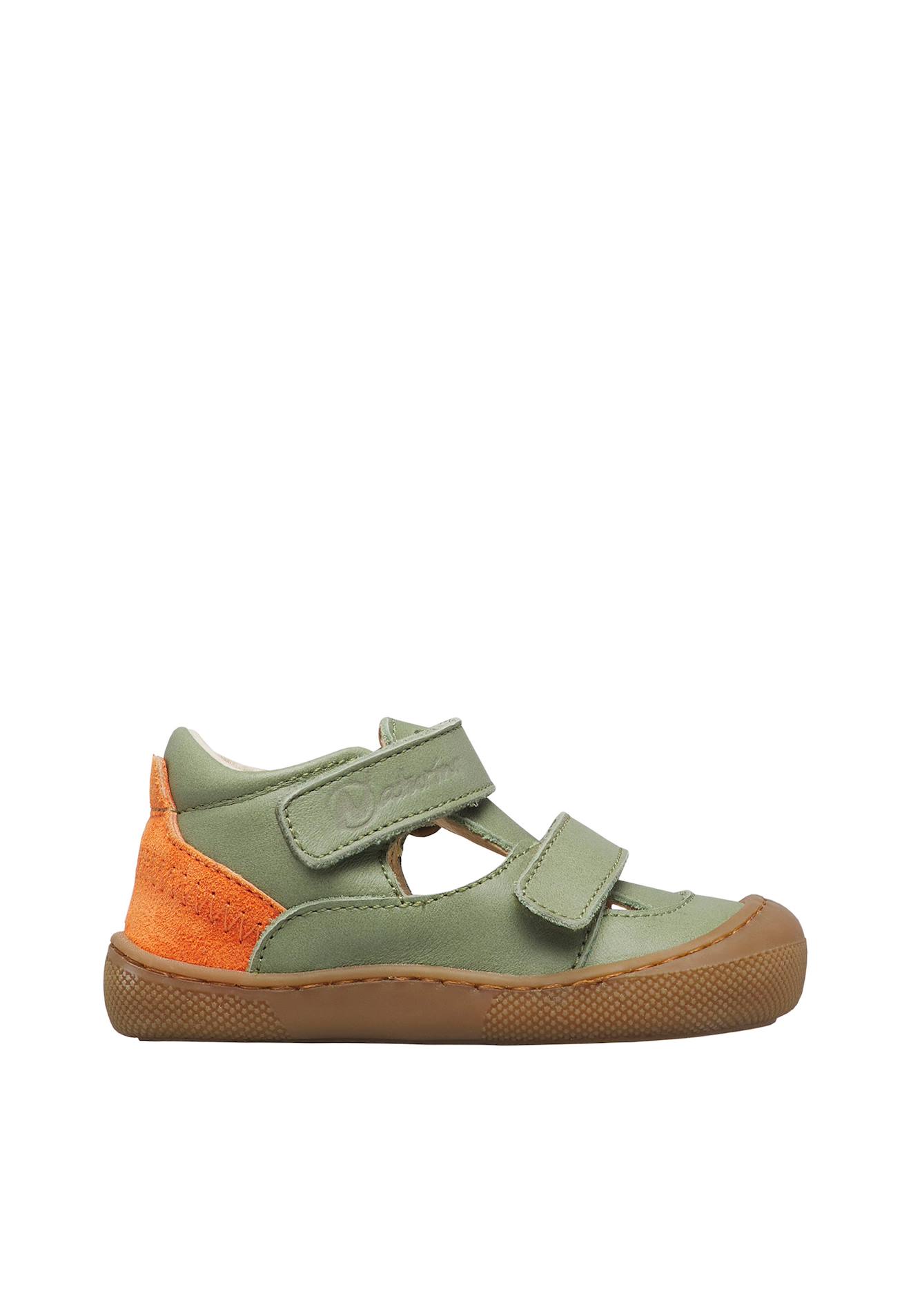 Sandales Semi En Cuir Et En Daim Irtys Vert-orange