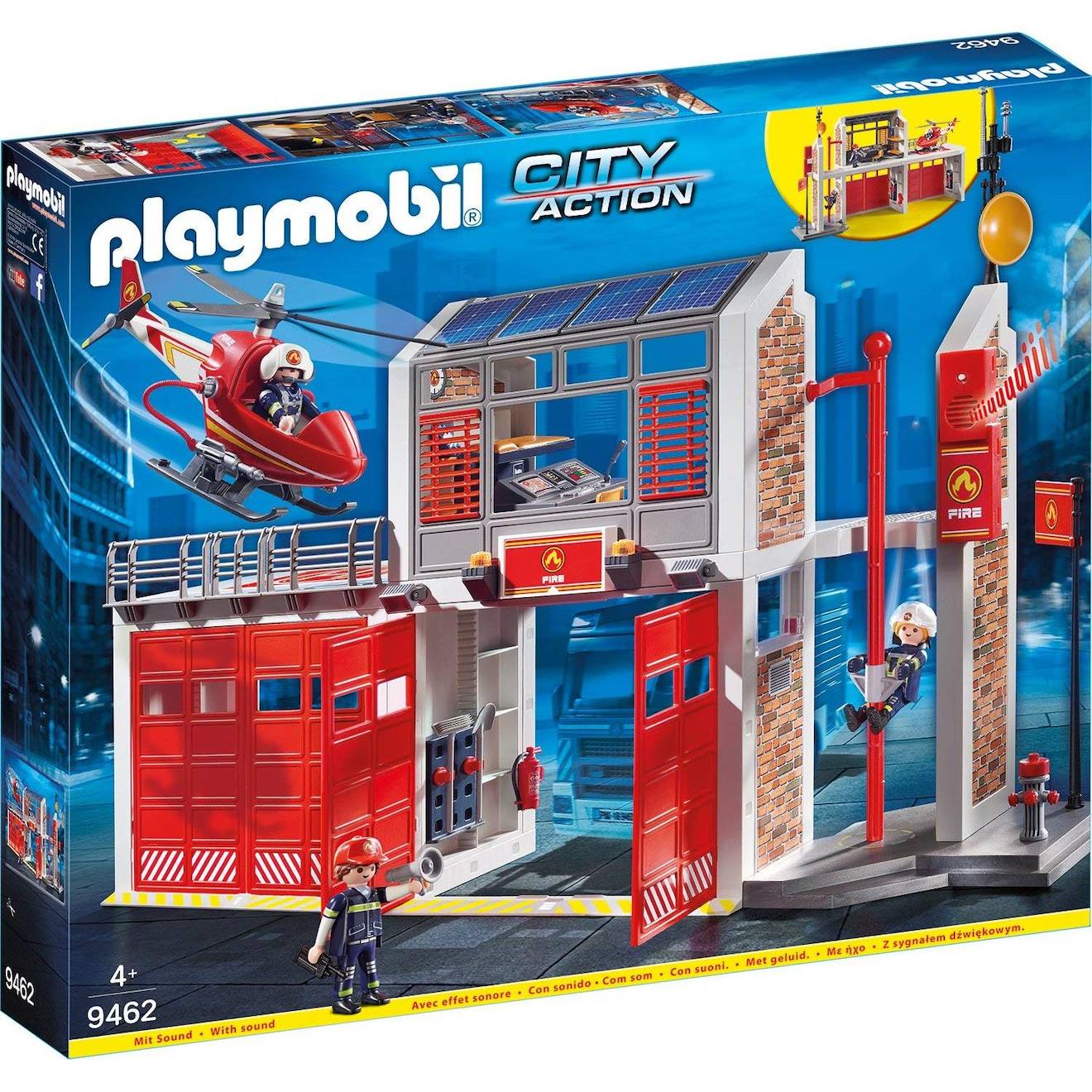 Set De 3 : Caserne De Pompiers + Camion À Échelle + Véhicule De Secours 9462-63-64 Multicolore