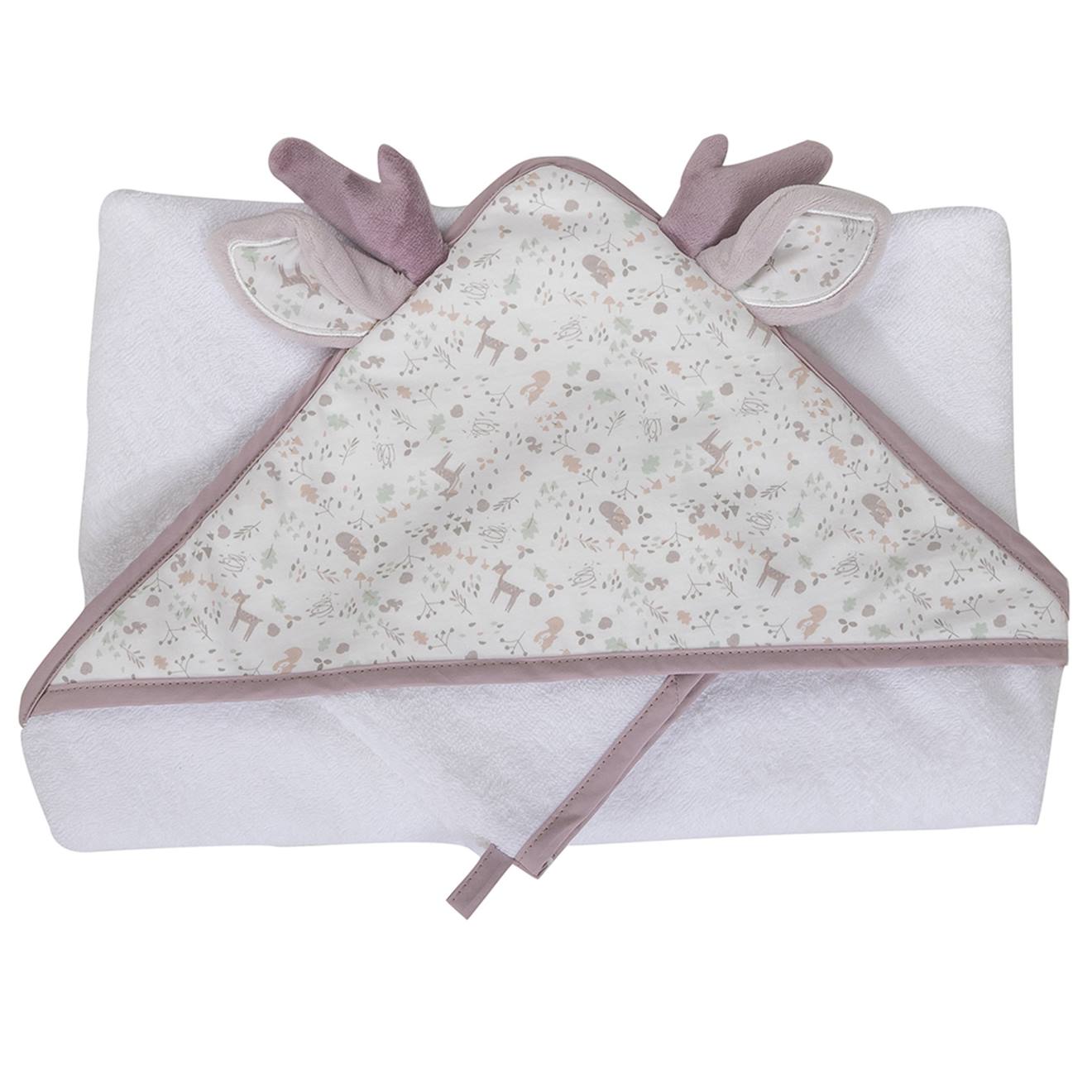 Set De Sortie De Bain Et Gant Enchanté Lilas