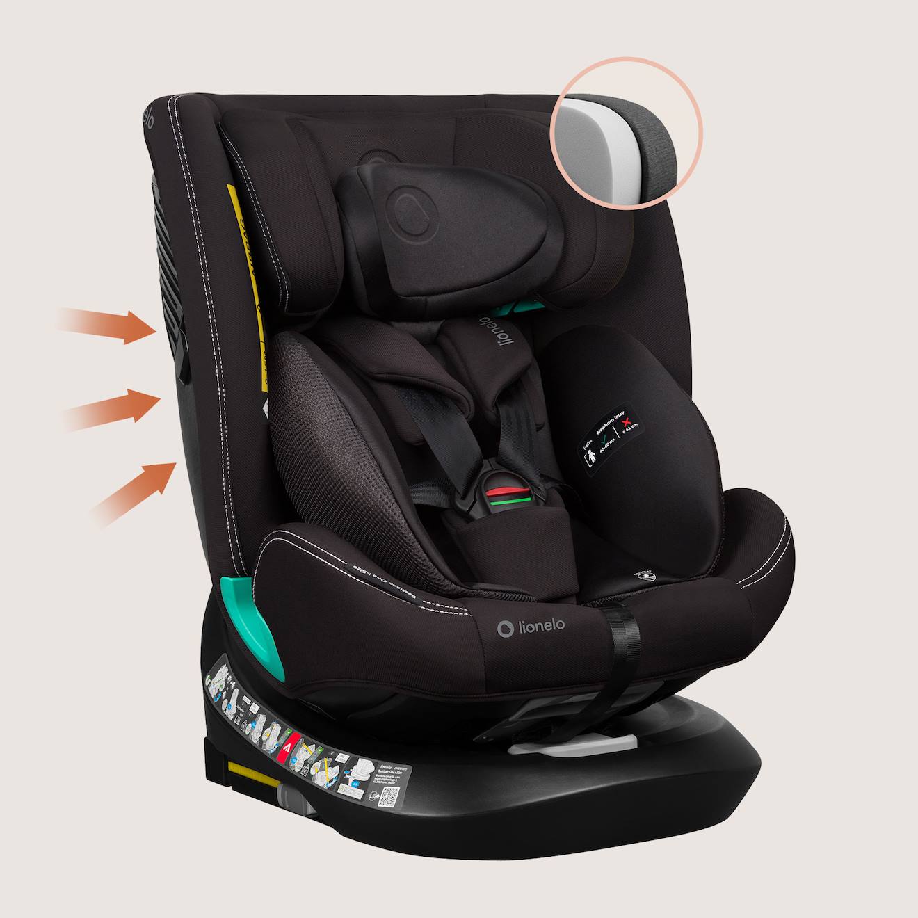 Siège Auto Bastiaan One I-size 40-150 Cm Avec Isofix Et Base Pivotante 360° Black Carbon