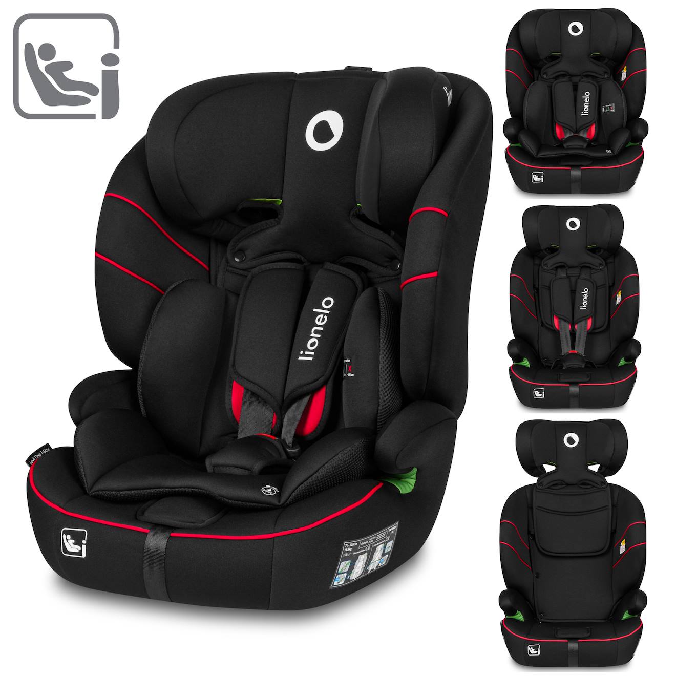 Siège Auto Évolutif Levi I-size 76-150 Cm, Groupe 1/2/3 Black