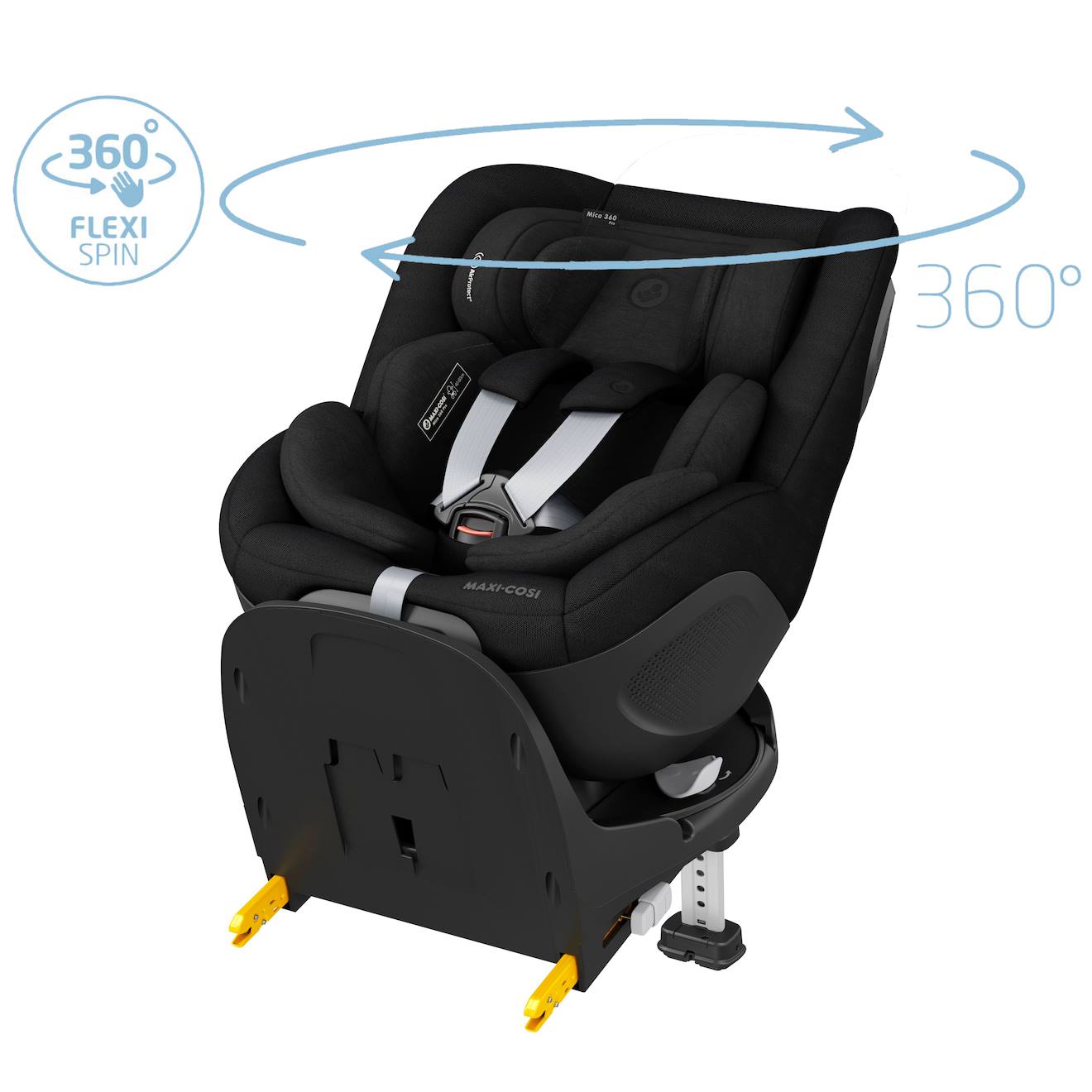Siège Auto Évolutif Pivotant Et Coulissant Mica 360 Pro Authentic Black