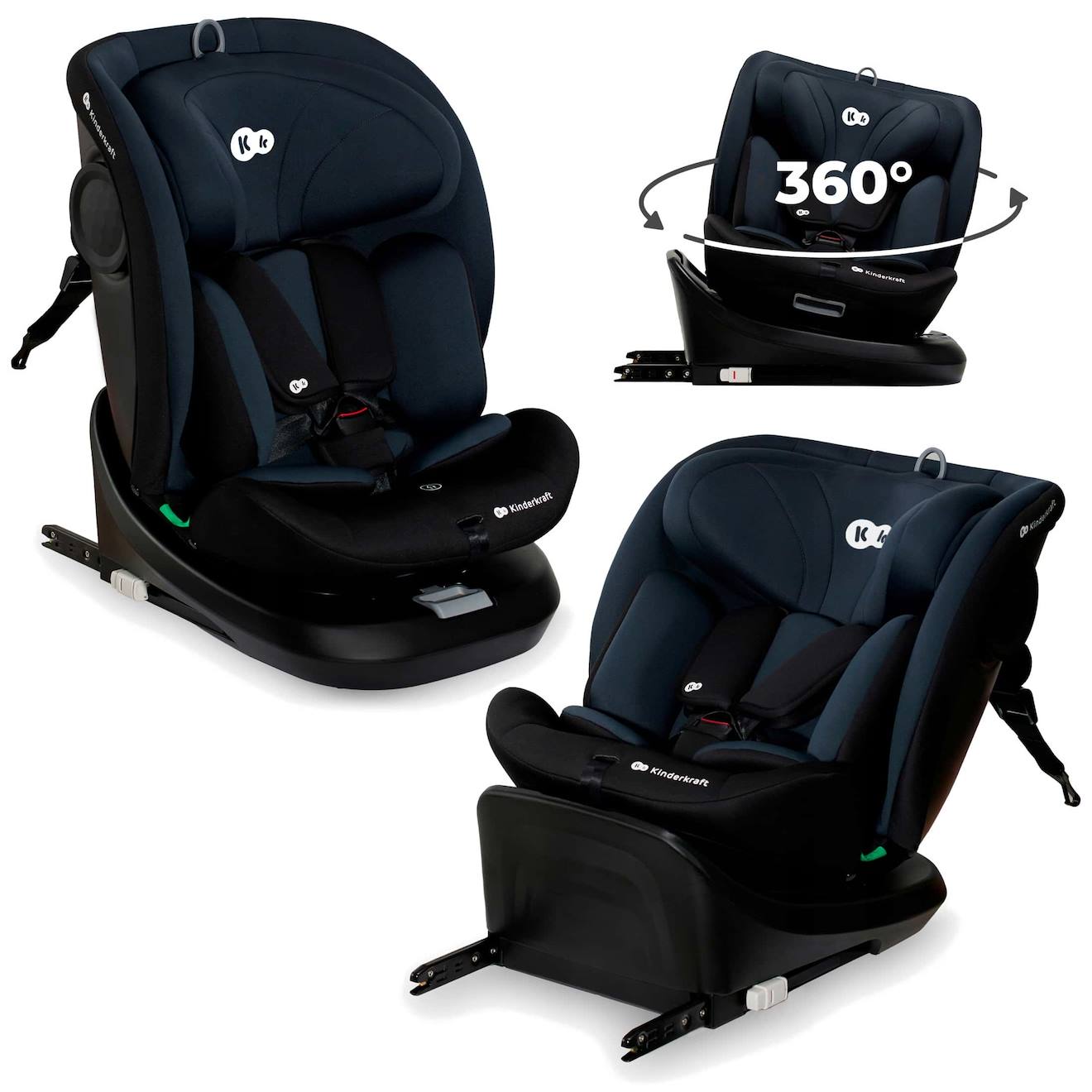 Siège Auto I-grow I-size Pivotant 360° Avec Isofix, Rwf Jusqu’à 4 Ans Et Appui-tête 12 Positions Réglable Noir