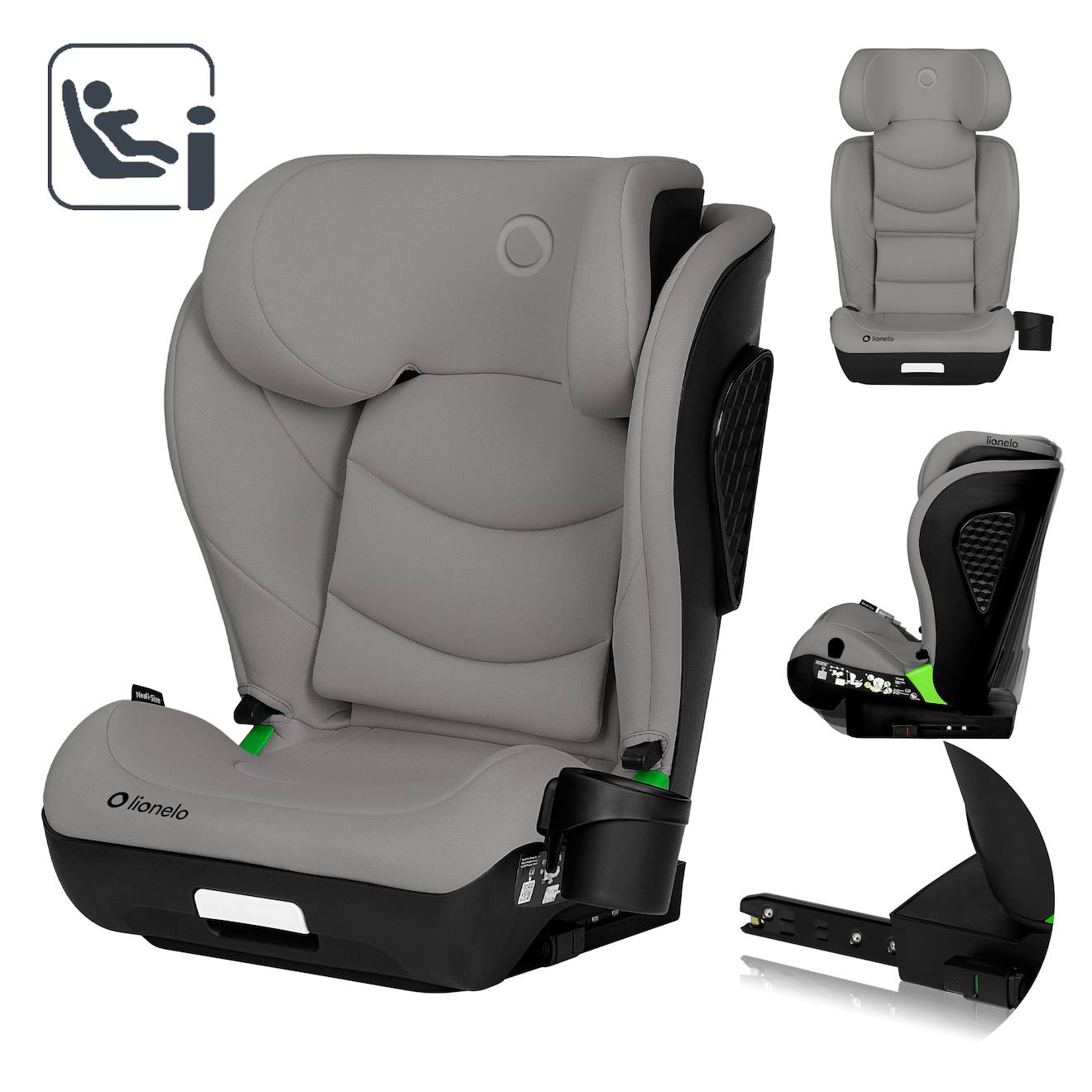 Siège Auto Neal I-size 100-150 Cm Avec Isofix, Assise Large Et Porte-gobelet Grey Concrete