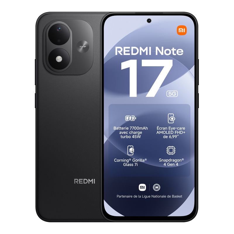 Smartphone Xiaomi Redmi Note17 5g 128go Noir