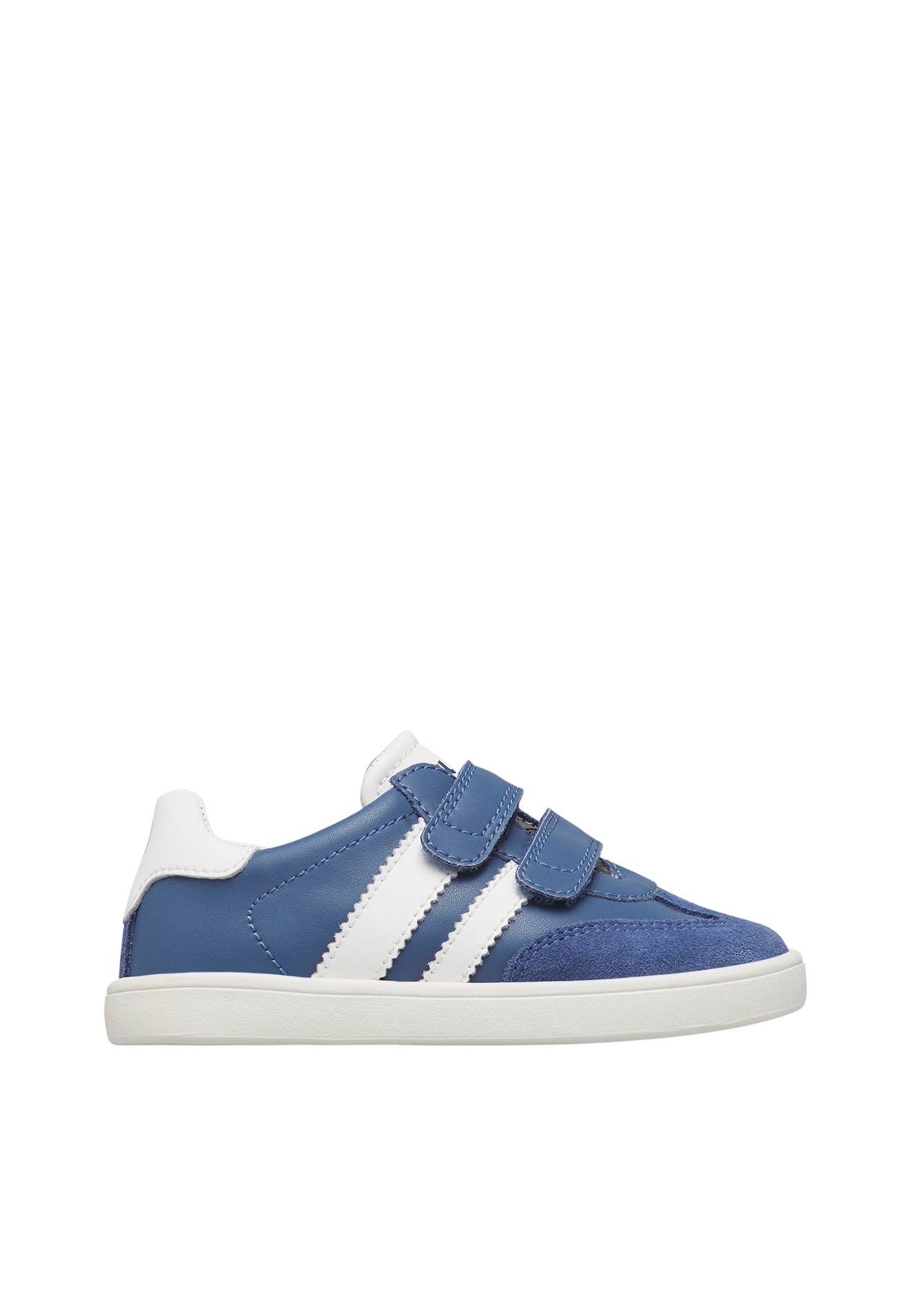 Sneakers En Cuir Et En Daim Barefoot Pineo Vl. Blanc-bleu Clair-