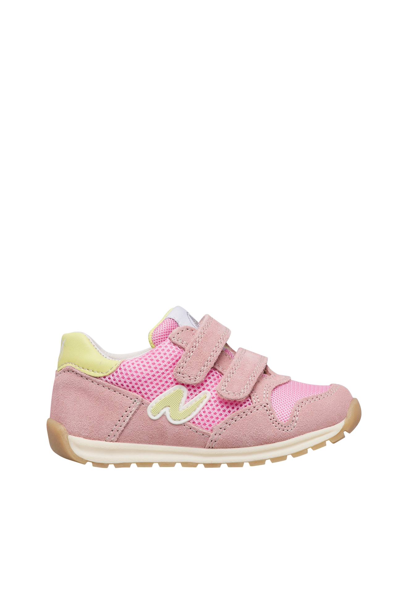 Sneakers En Cuir Et Tissu Sammy 3 Vl. Rose-jaune