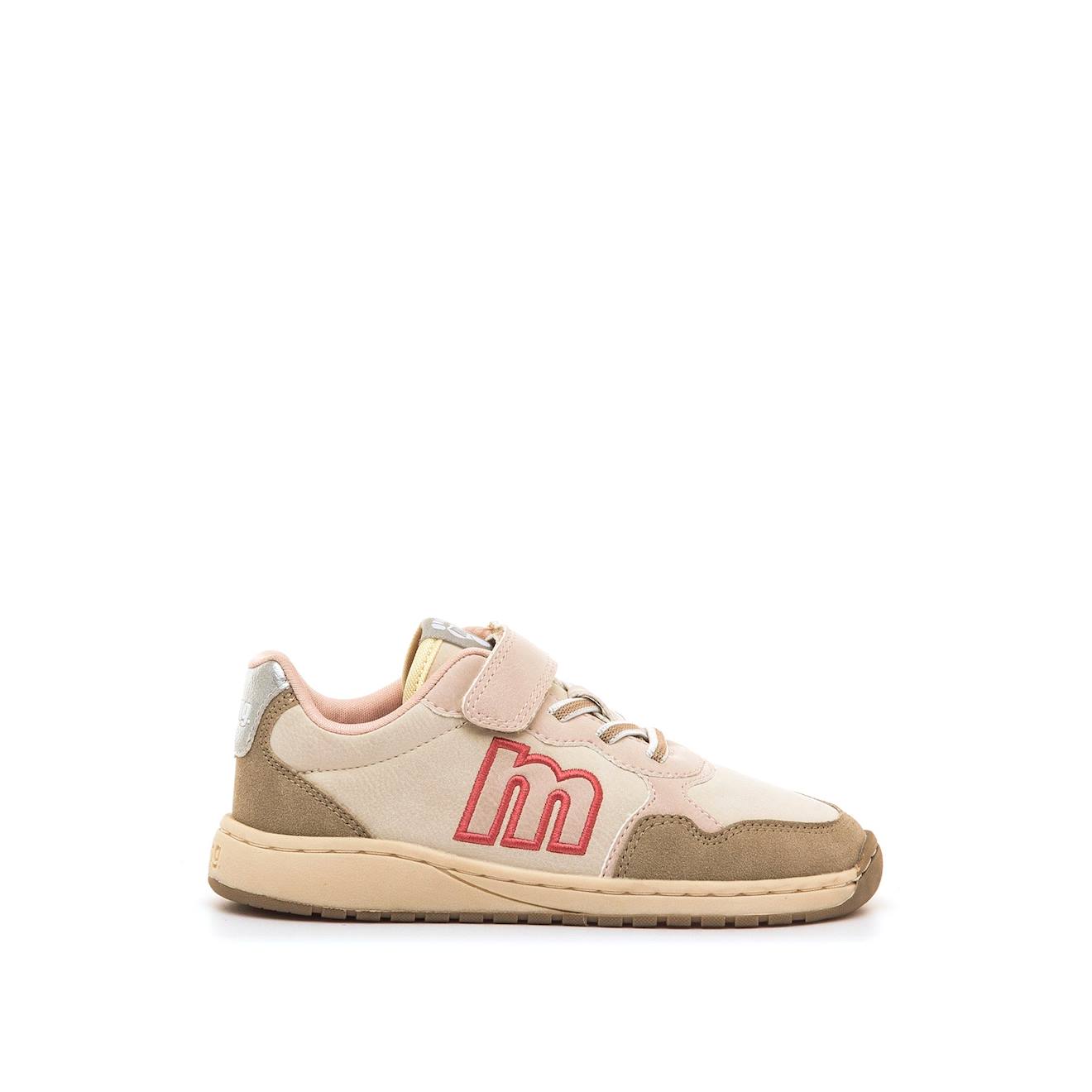 Sneakers Filles Synthétique Lacets- Fermeture Adhésive Barefoot Beige