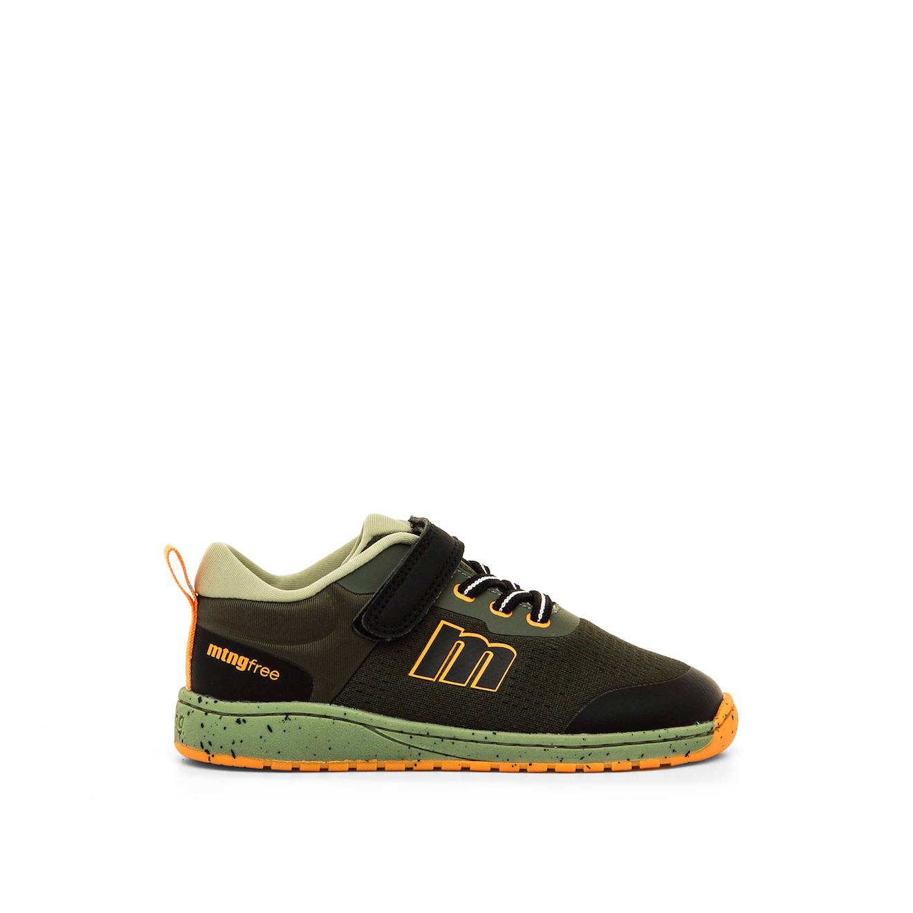 Sneakers Garçon Synthétique Fermeture Adhésive Barefoot Vert Olive