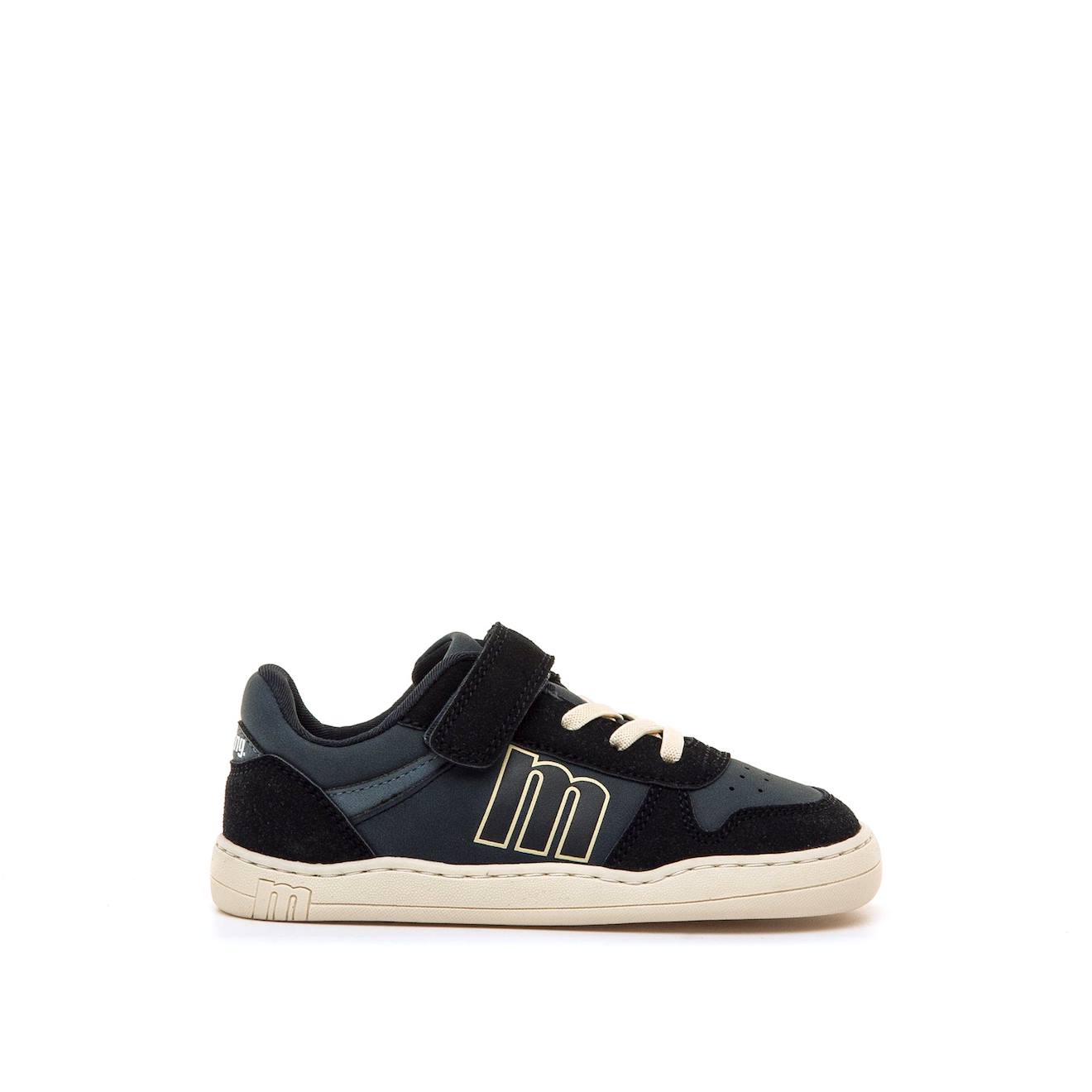 Sneakers Garçon Synthétique Lacets- Fermeture Adhésive Barefoot Noir Mate