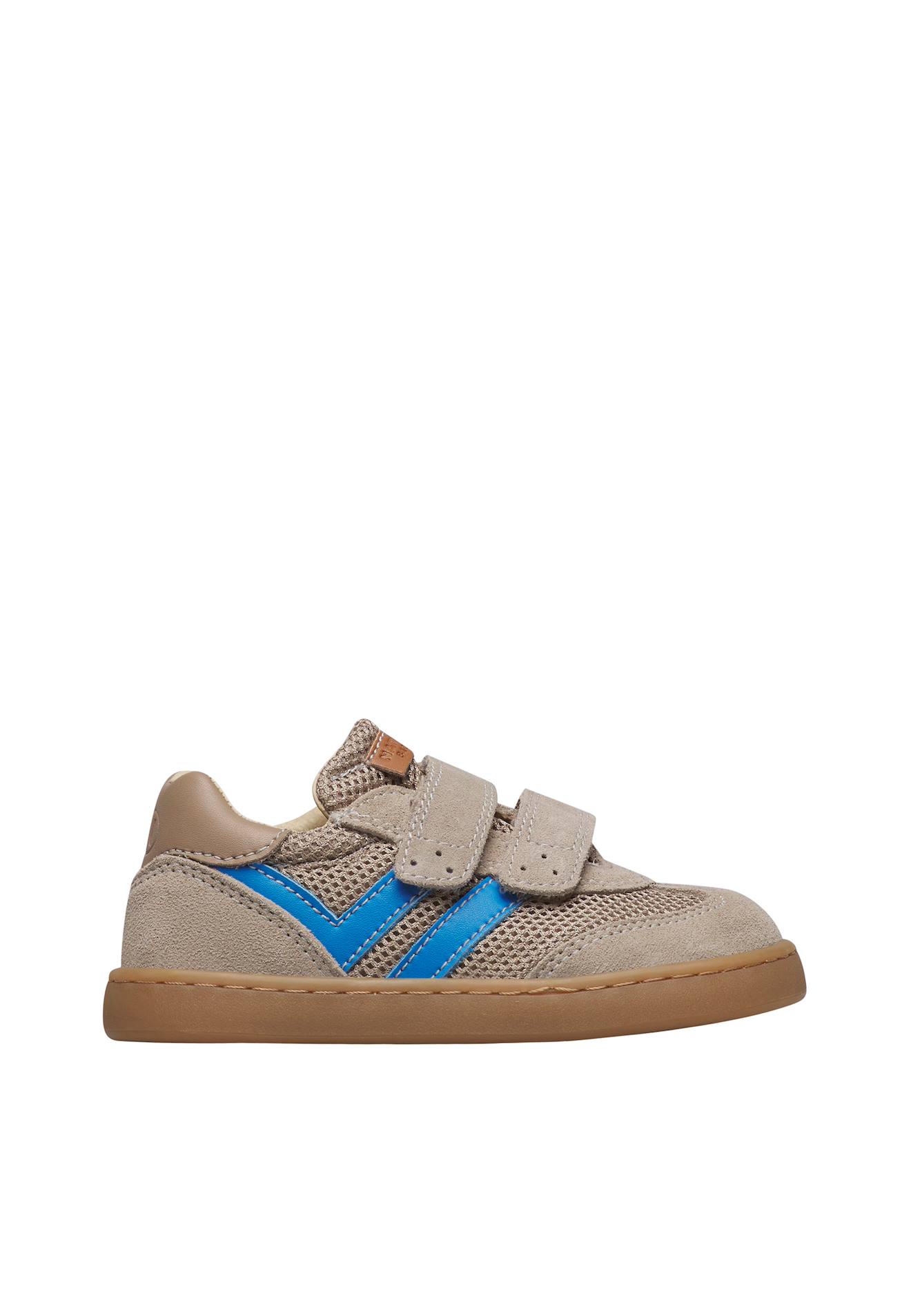Sneakers Pieds Nus En Cuir Et Tissu Kevis 2 Vl. Gris Tourterelle-