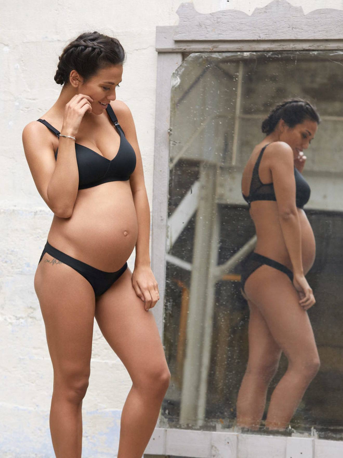 Soutien-gorge De Grossesse Et D'allaitement Serena Cache C¼ur Sans Armatures Noir