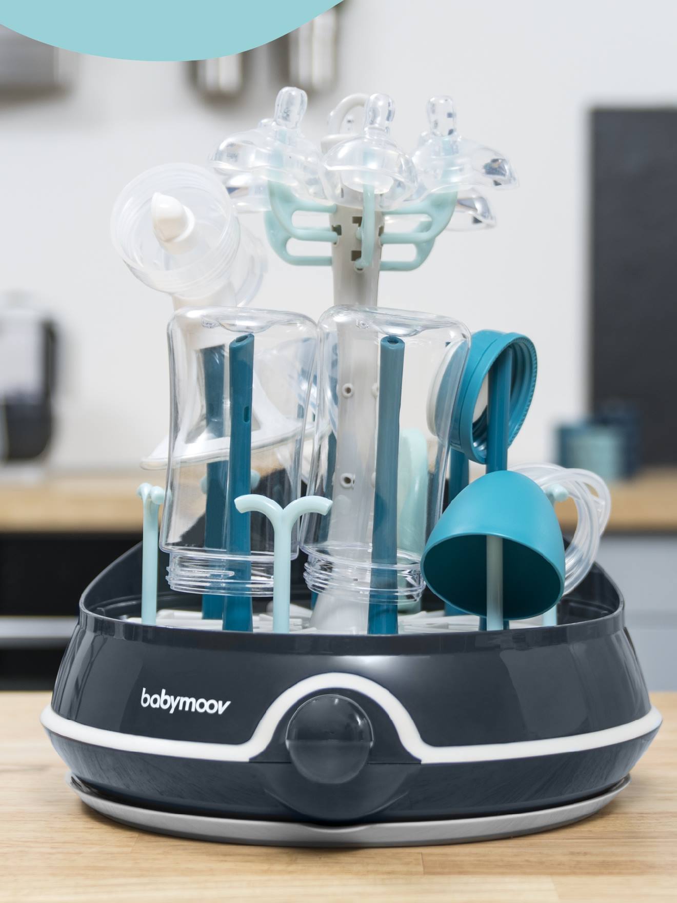 Stérilisateur électrique Turbo Vapeur sans BPA bleu