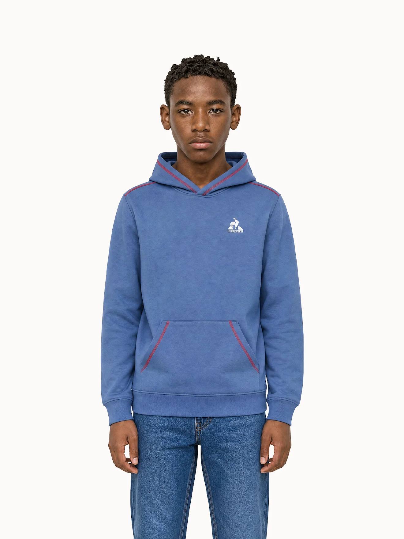 Sweat À Capuche En Molleton Léger Avec Bandes Contrastées Tricolores Blue