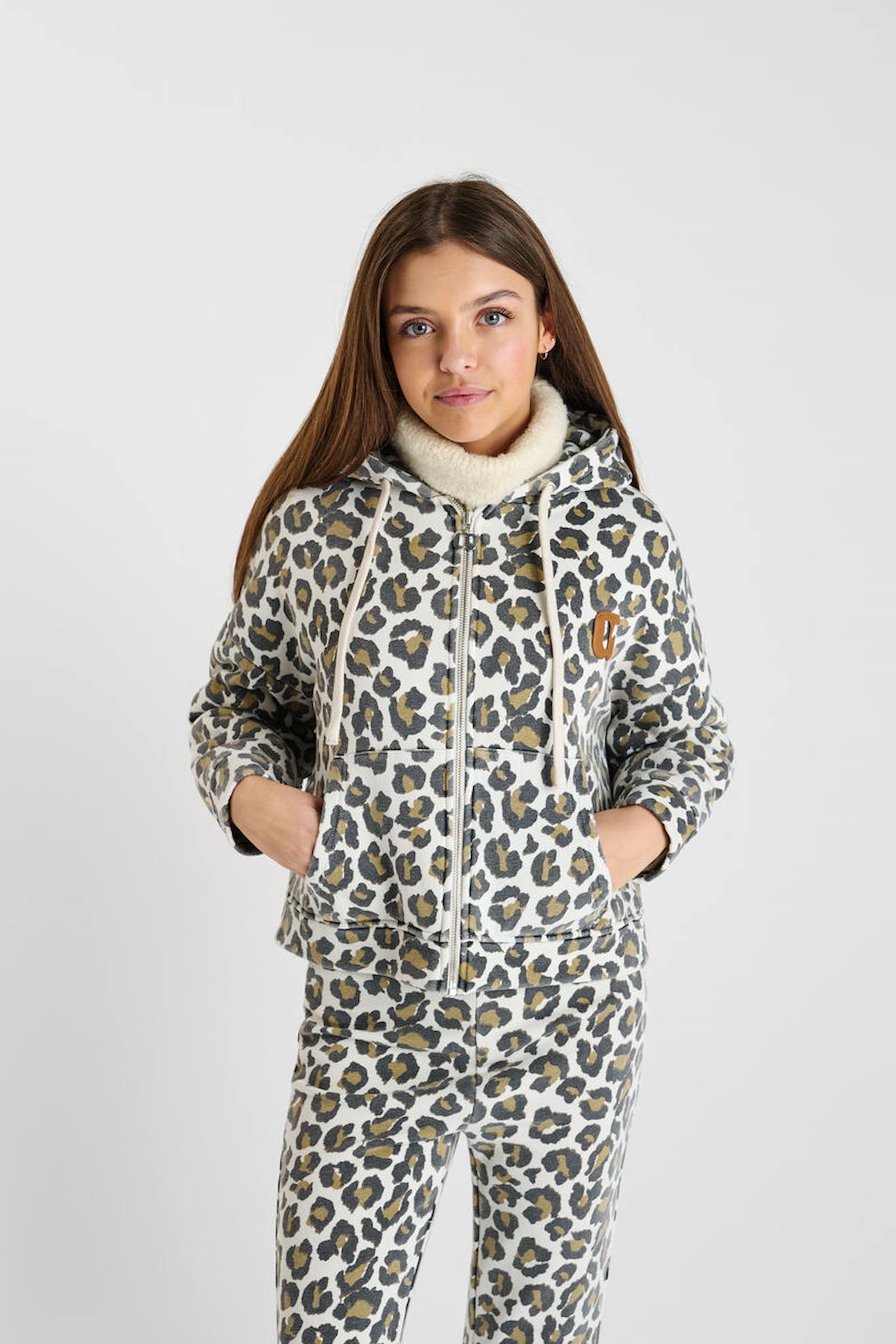Sweat-shirt Capuche Pamelagi Leopard