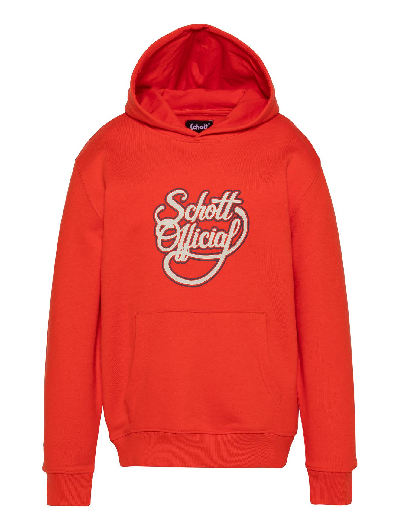 Sweatshirt À Capuche Imprimé Schott Official Orange