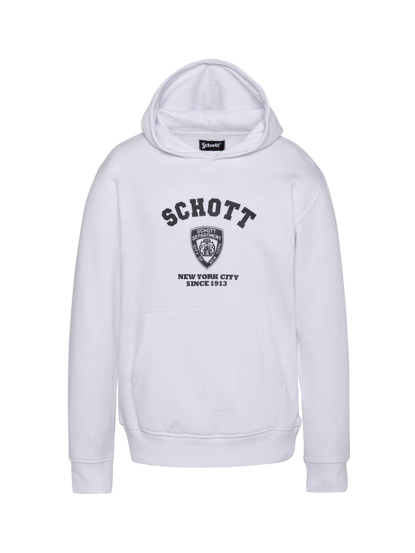 Sweatshirt Imprimé Nypd À Capuche Blanc