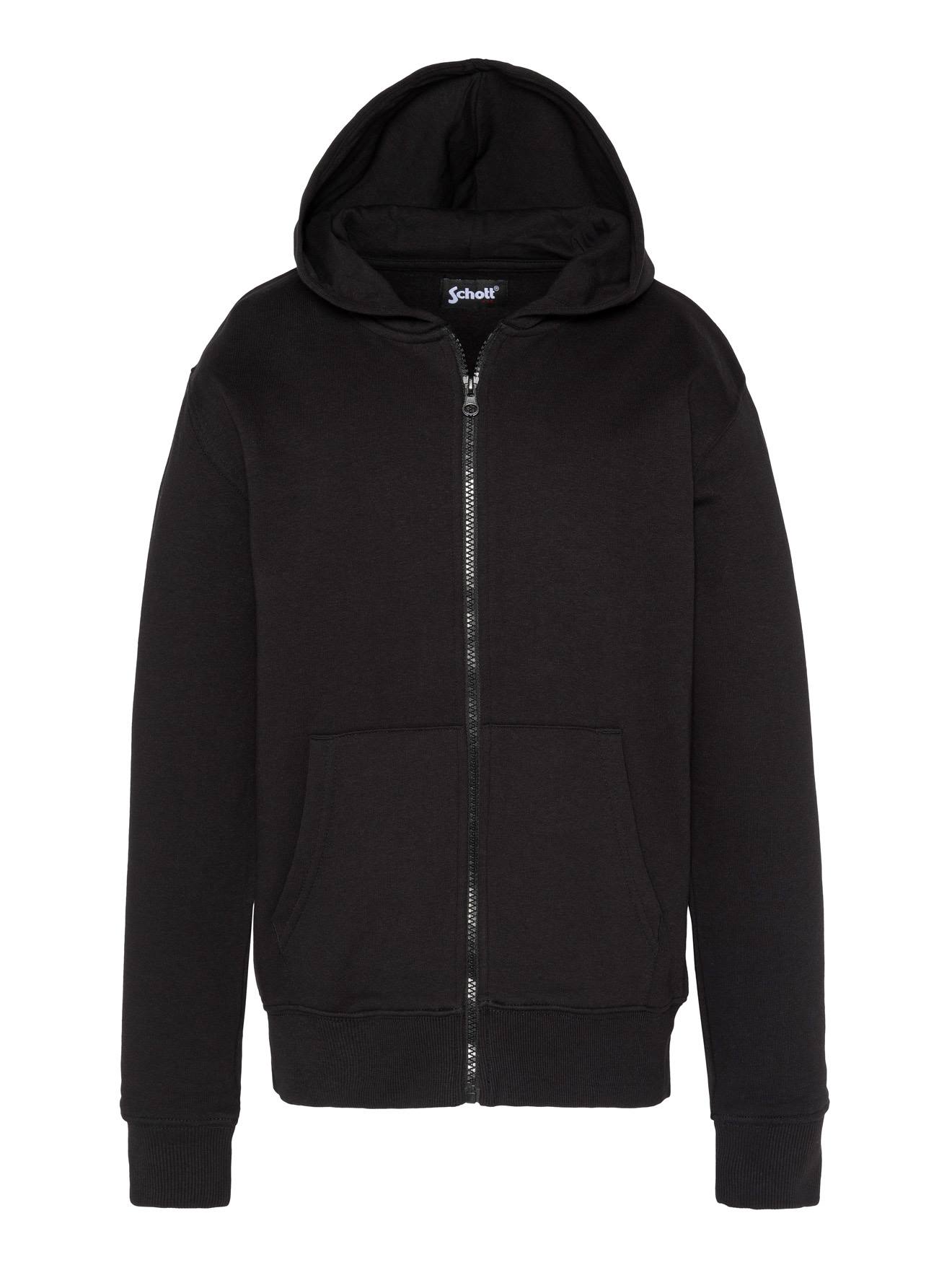 Sweatshirt Uni Zippé À Capuche Noir