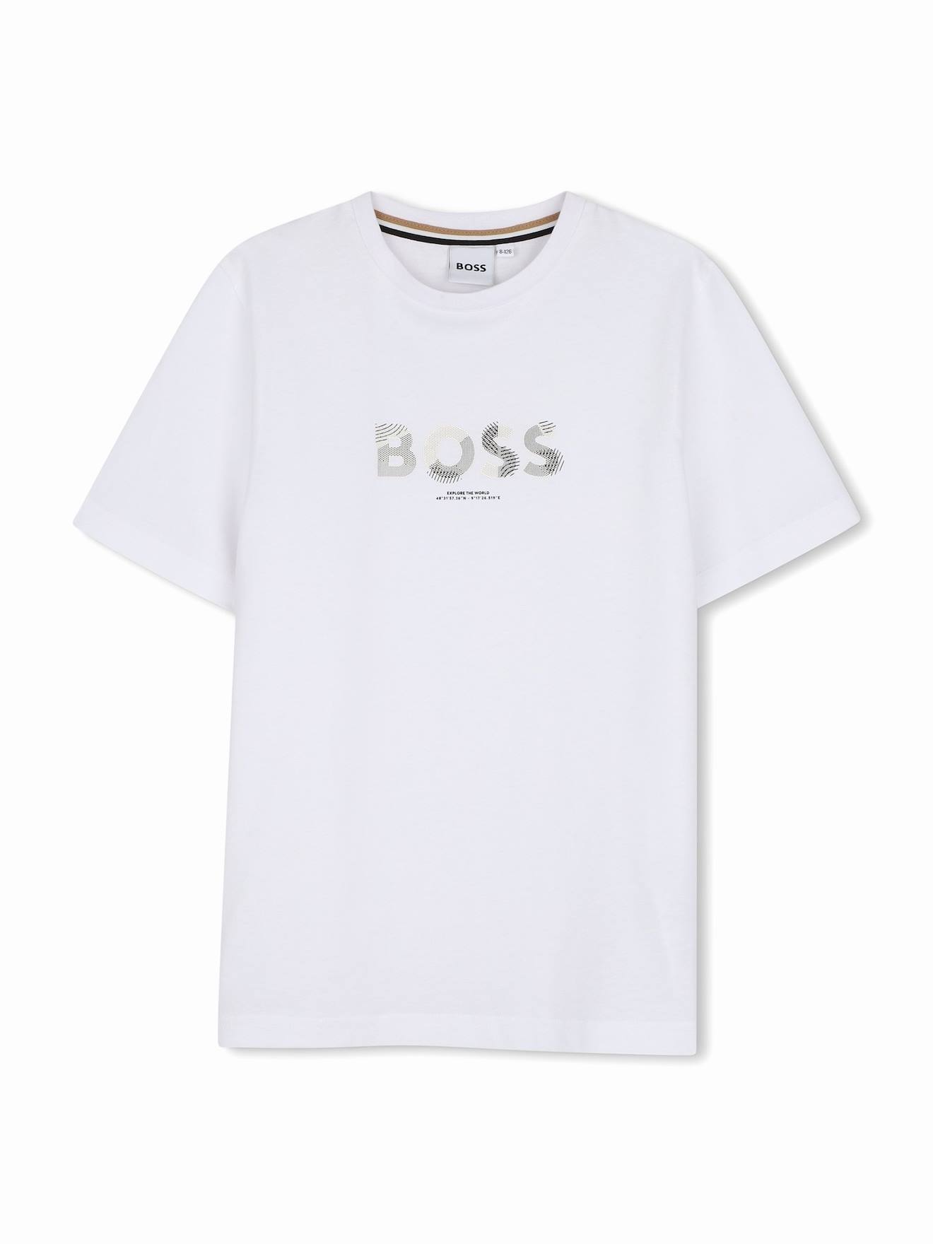 T-shirt Garçon Col Rond Blanc