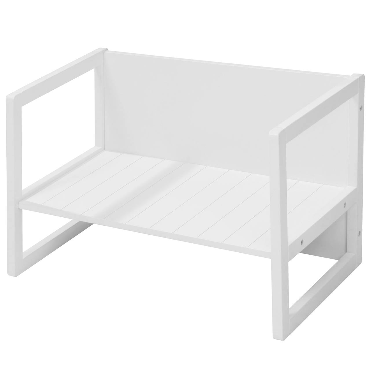 Table Convertible En Banc Évolutif À 2 Hauteurs D'assise Blanc