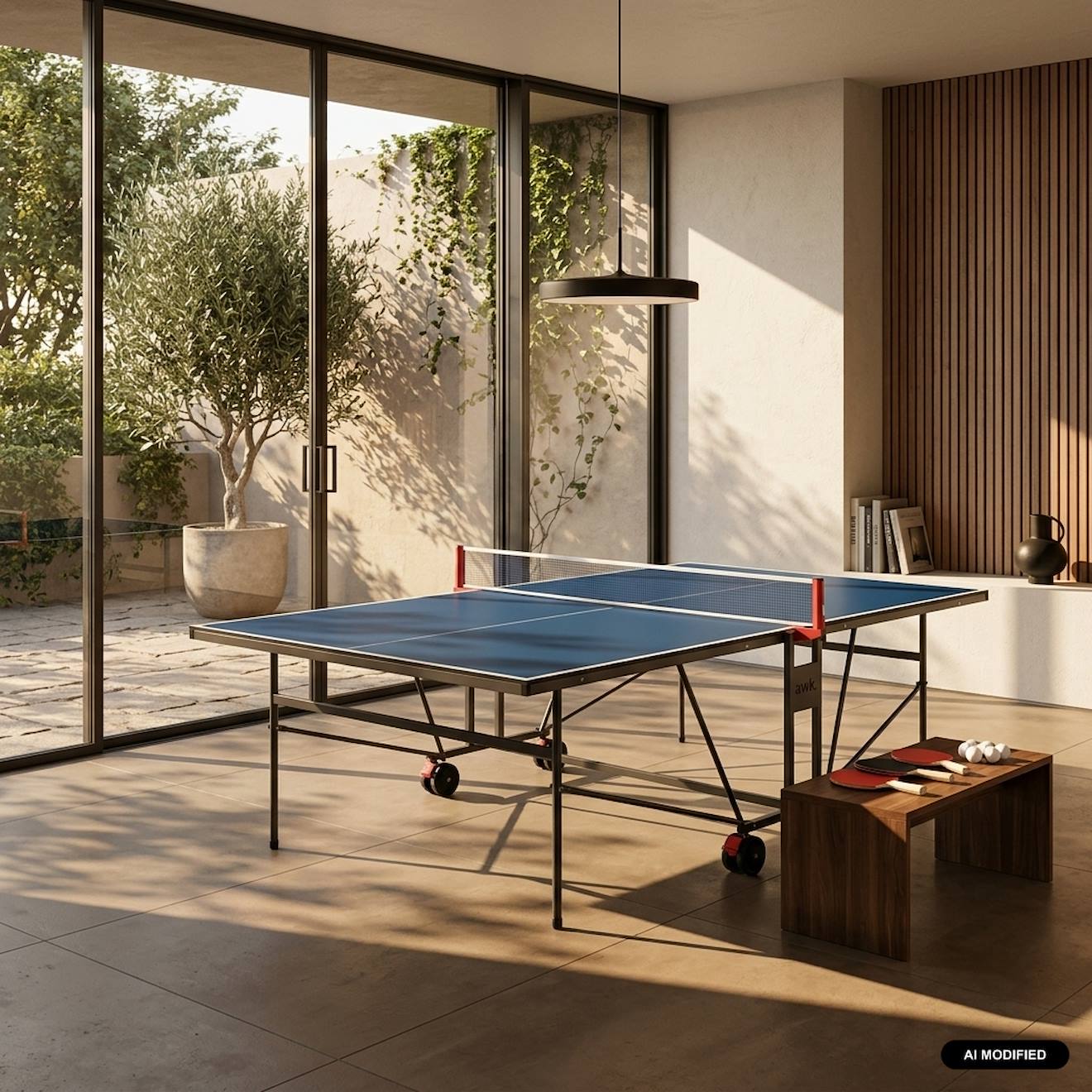 Table De Ping Pong Indoor, Avec 4 Raquettes Et 6 Balles, Pour Utilisation Intérieure, Sport Tennis De Table Bleu