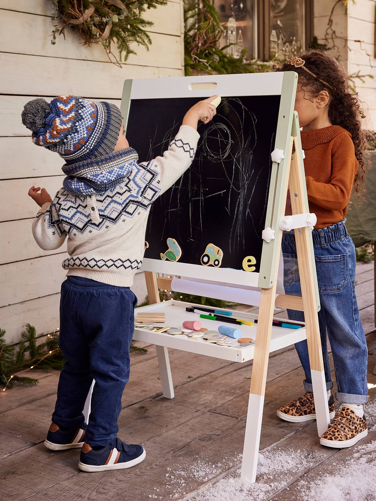 Tableau 4 en 1 en bois FSC vert