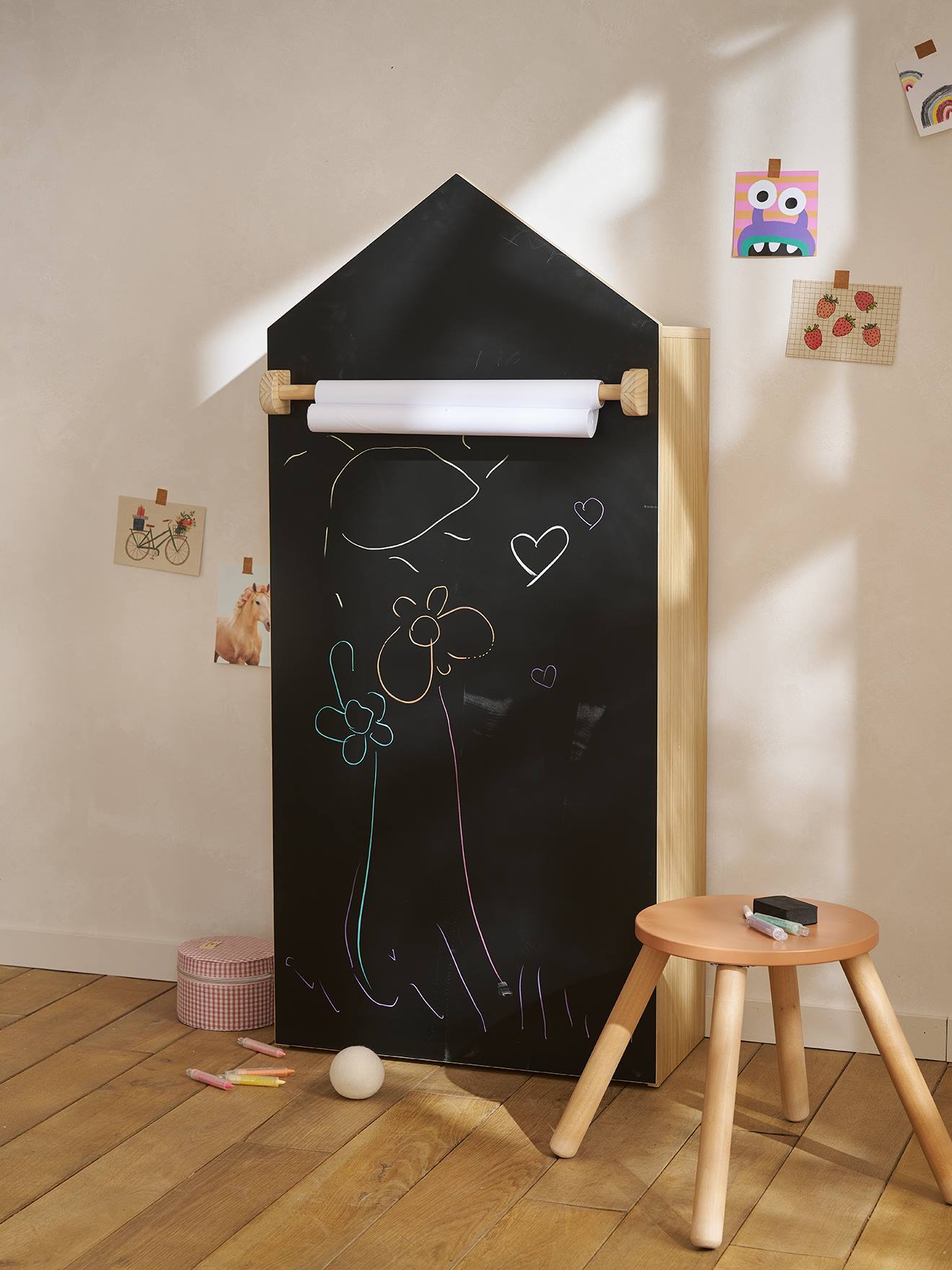 Tableau ardoise bibliothèque maison ARTISTE bois